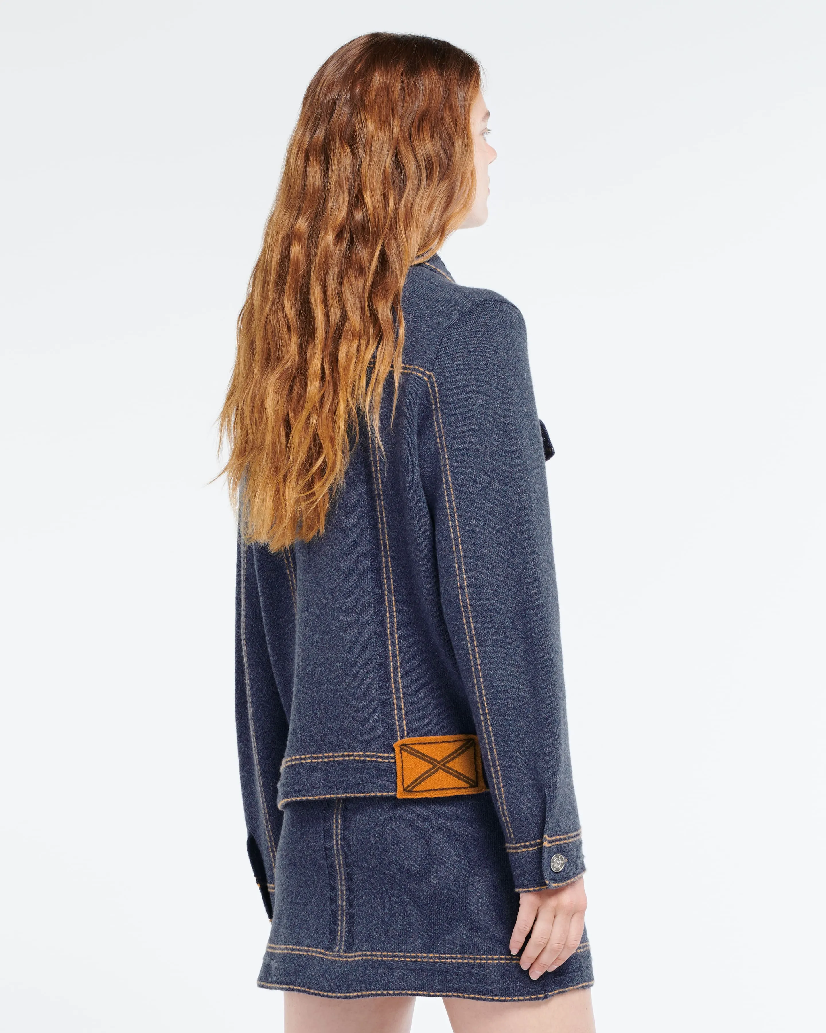 Veste Denim en cachemire et coton à coupe droite sold by Barrie product image thumbnail 4