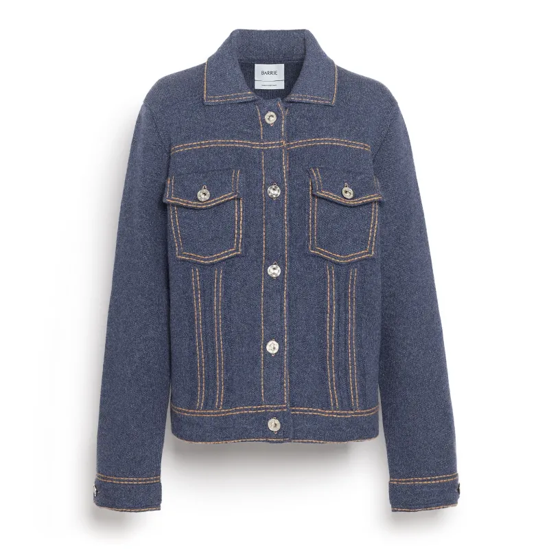 Veste Denim en cachemire et coton à coupe droite made by Barrie