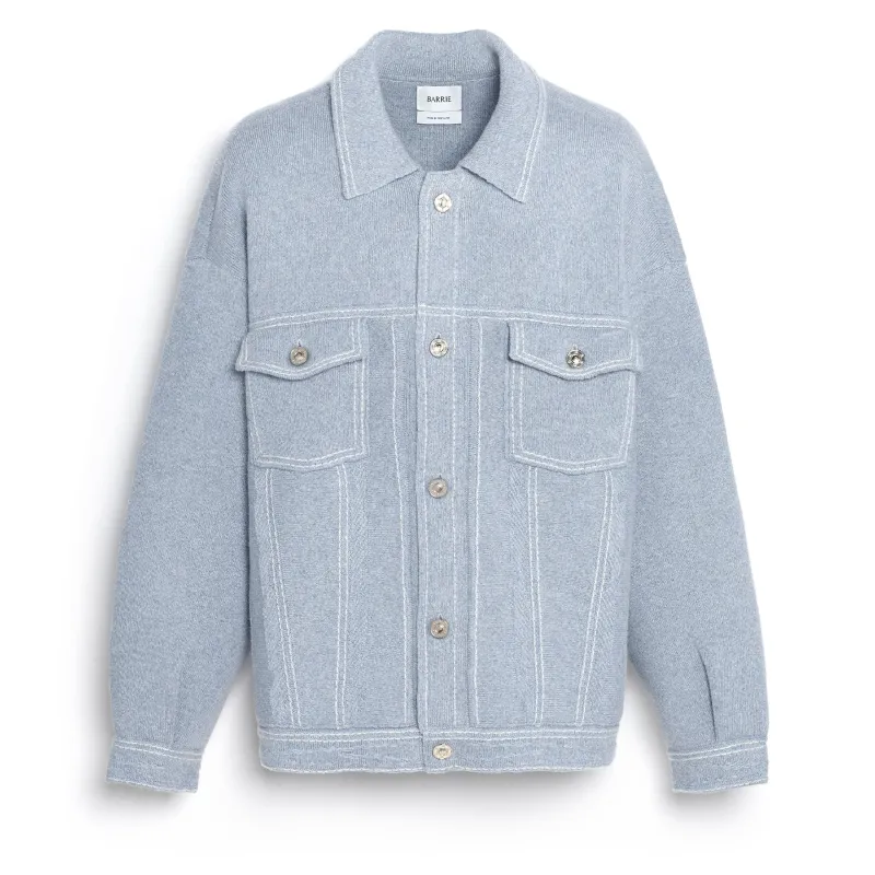 Veste Denim oversize en cachemire et coton made by Barrie