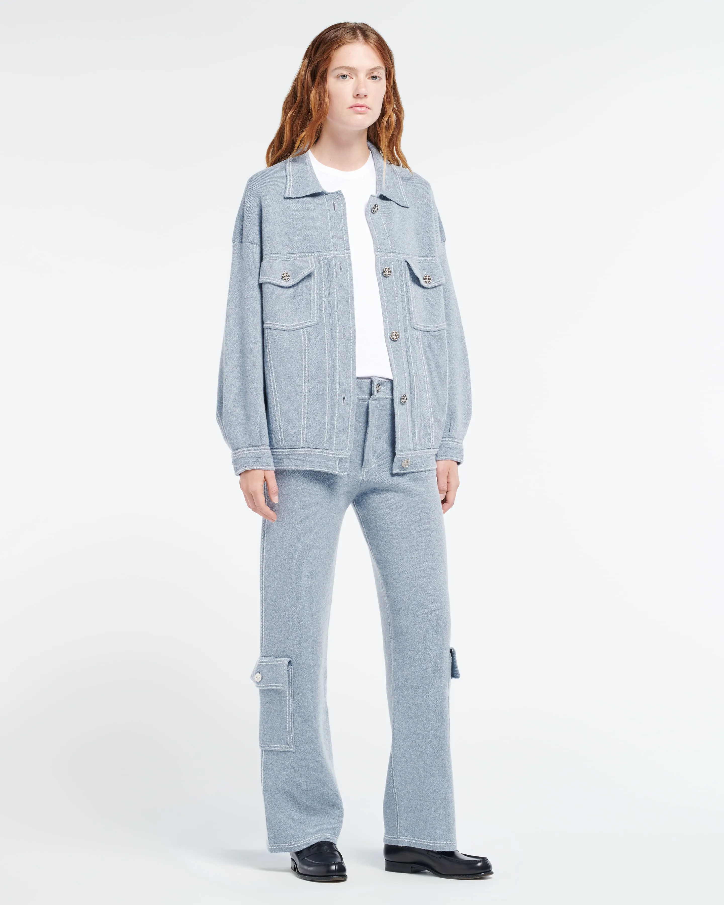 Veste Denim oversize en cachemire et coton sold by Barrie product image thumbnail 5