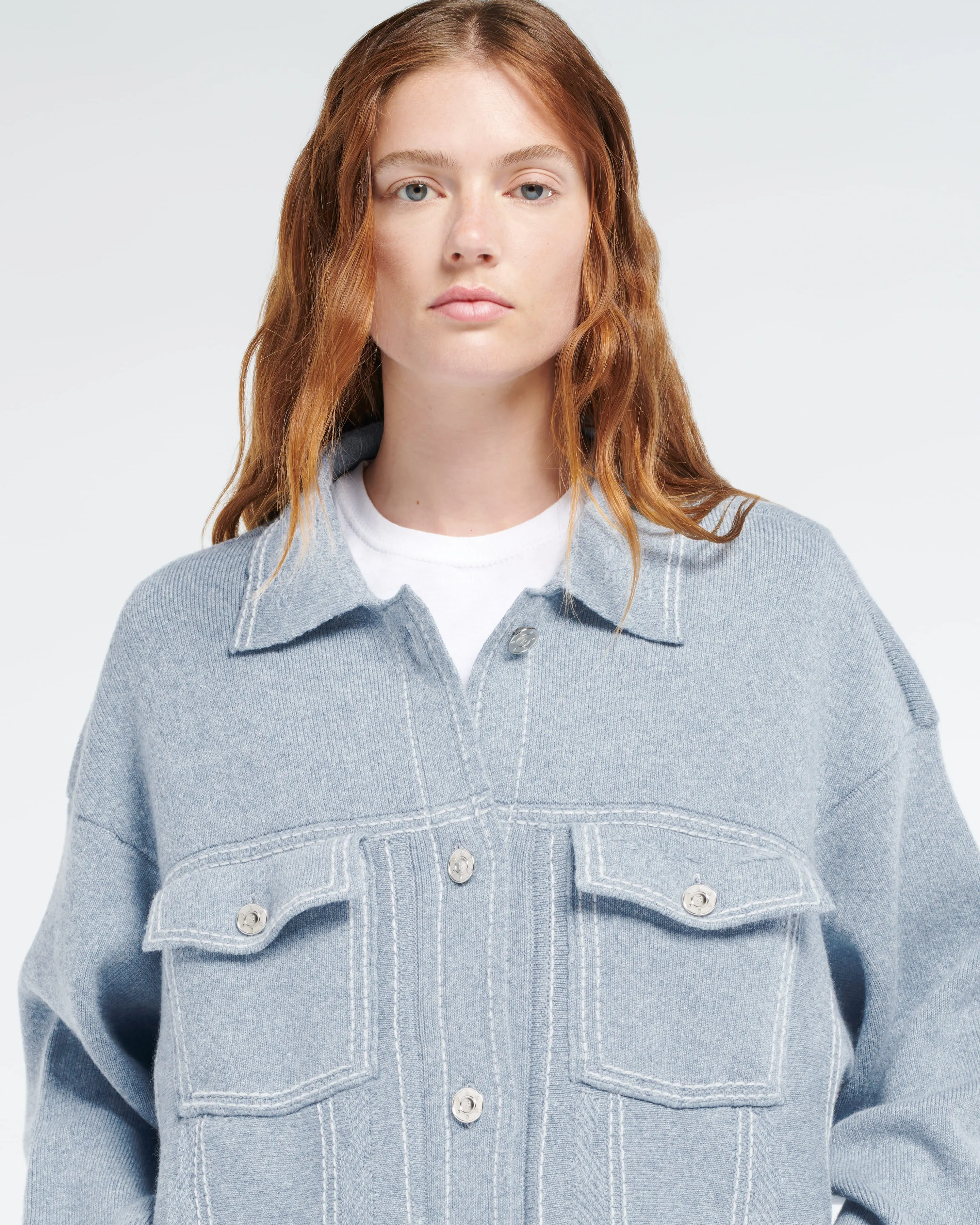 Veste Denim oversize en cachemire et coton sold by Barrie product image thumbnail 2