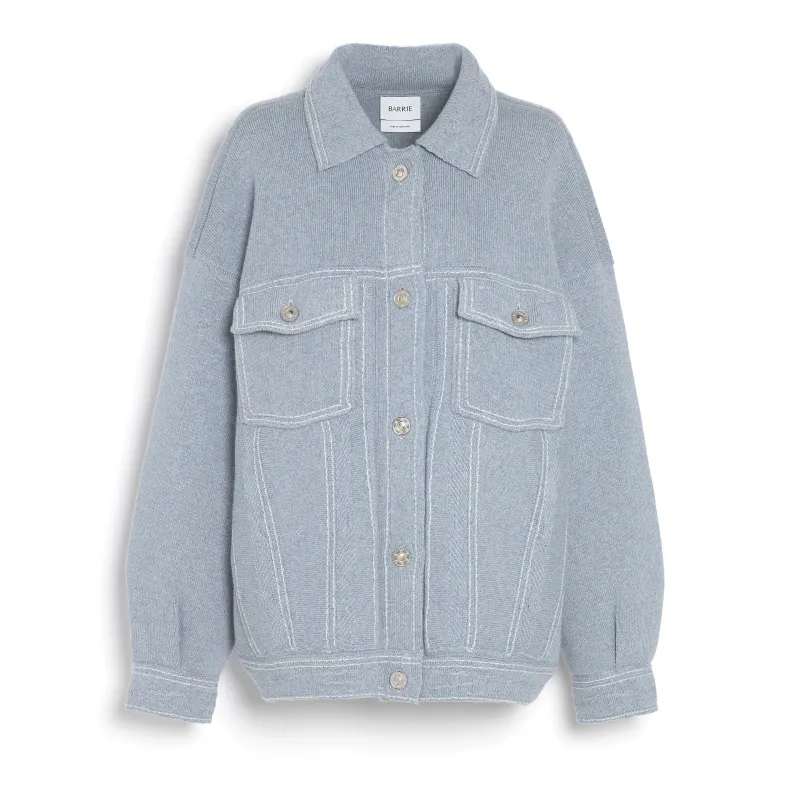 Veste Denim oversize en cachemire et coton made by Barrie