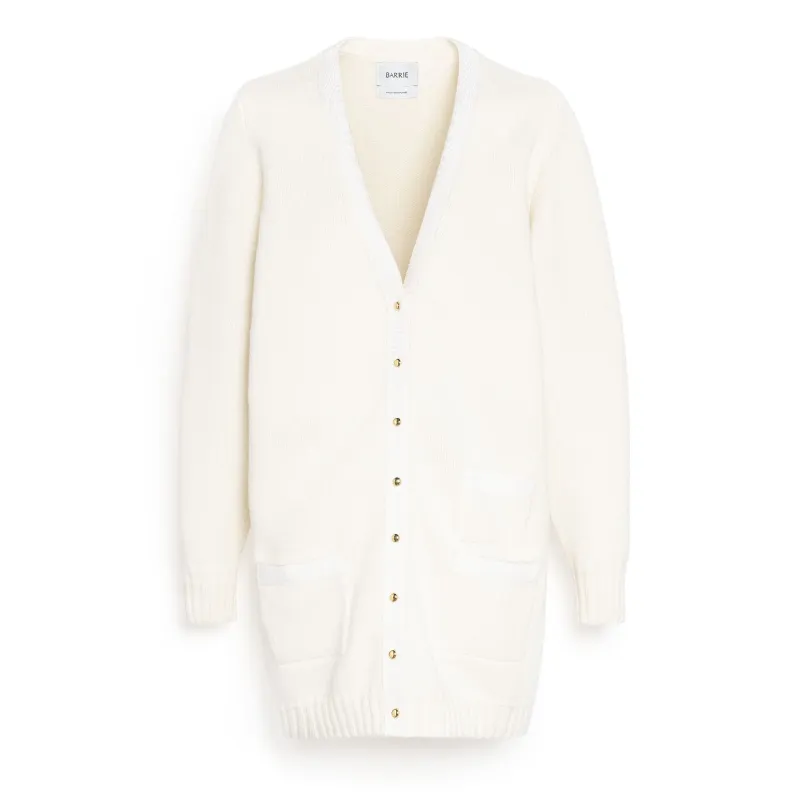 Cardigan long en laine avec détail ruban sold by Barrie