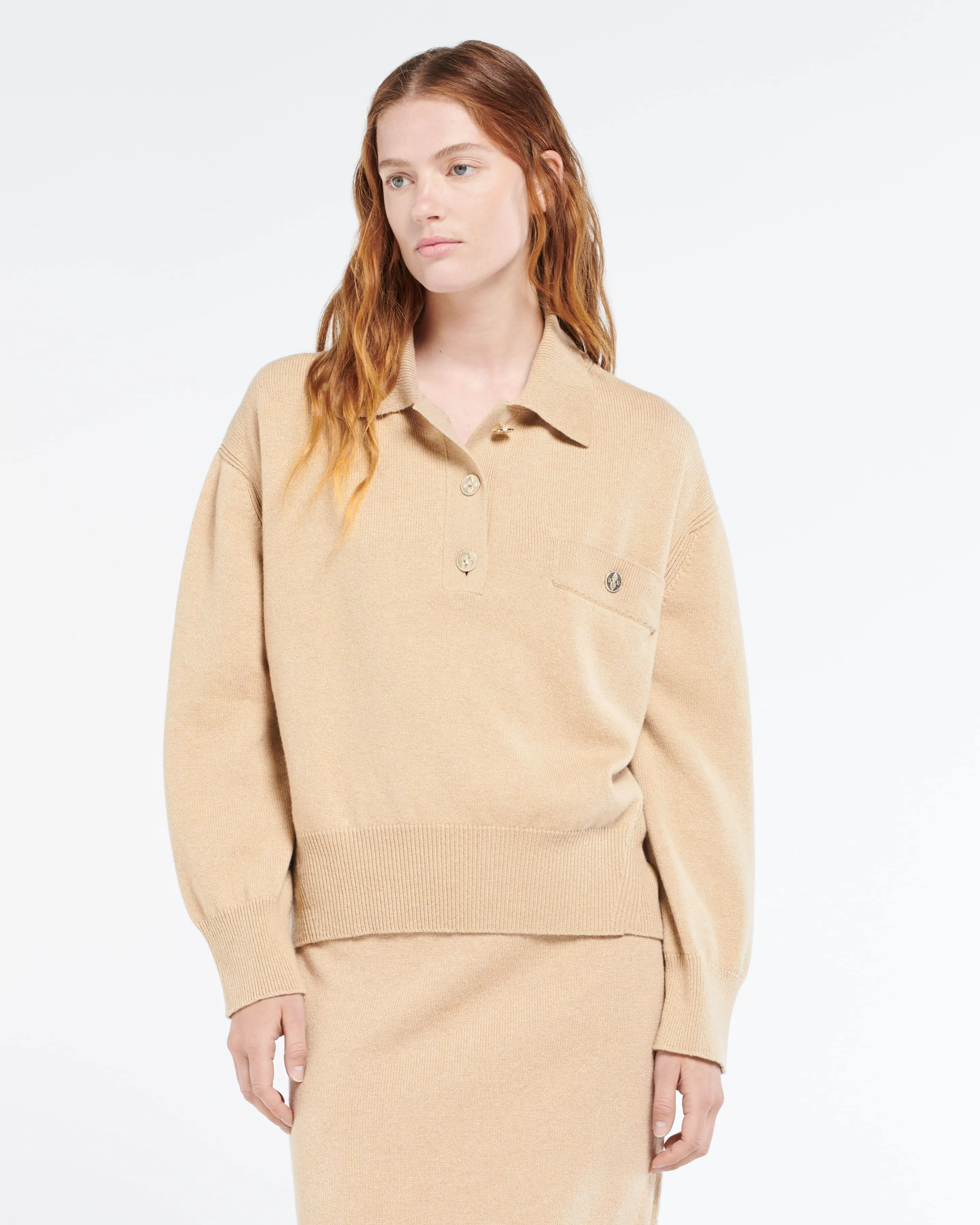 Pull à col polo en cachemire sold by Barrie product image thumbnail 3