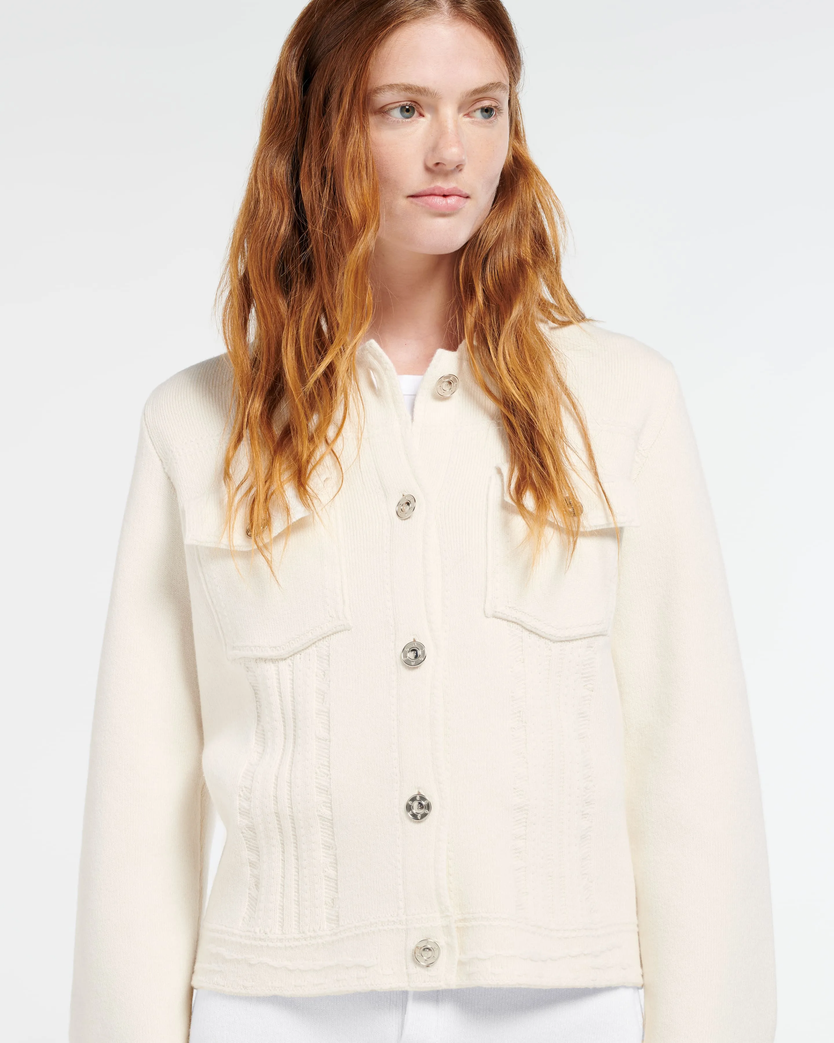 Veste Denim en cachemire et coton à coupe droite sold by Barrie product image thumbnail 3