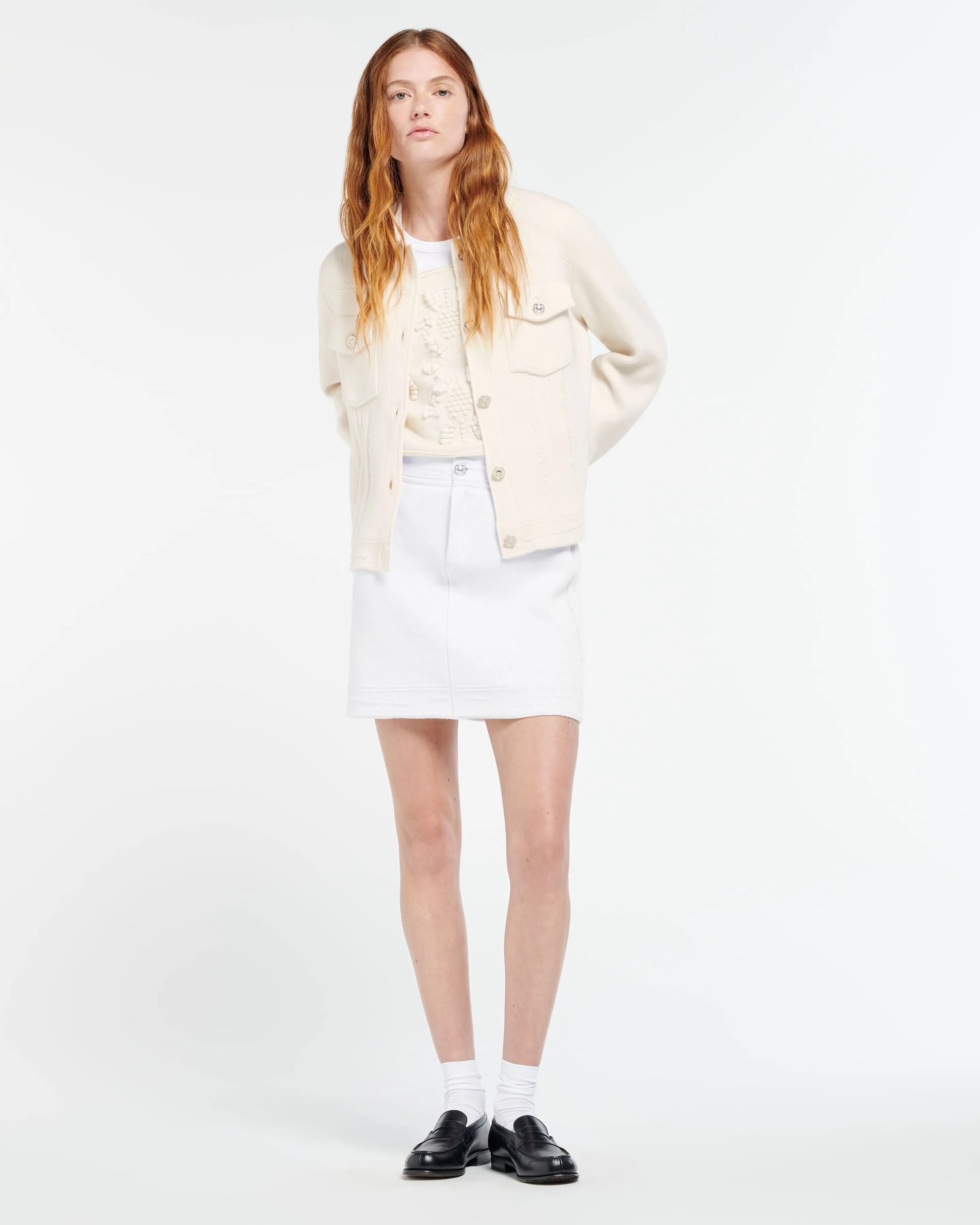 Veste Denim en cachemire et coton à coupe droite sold by Barrie product image thumbnail 5