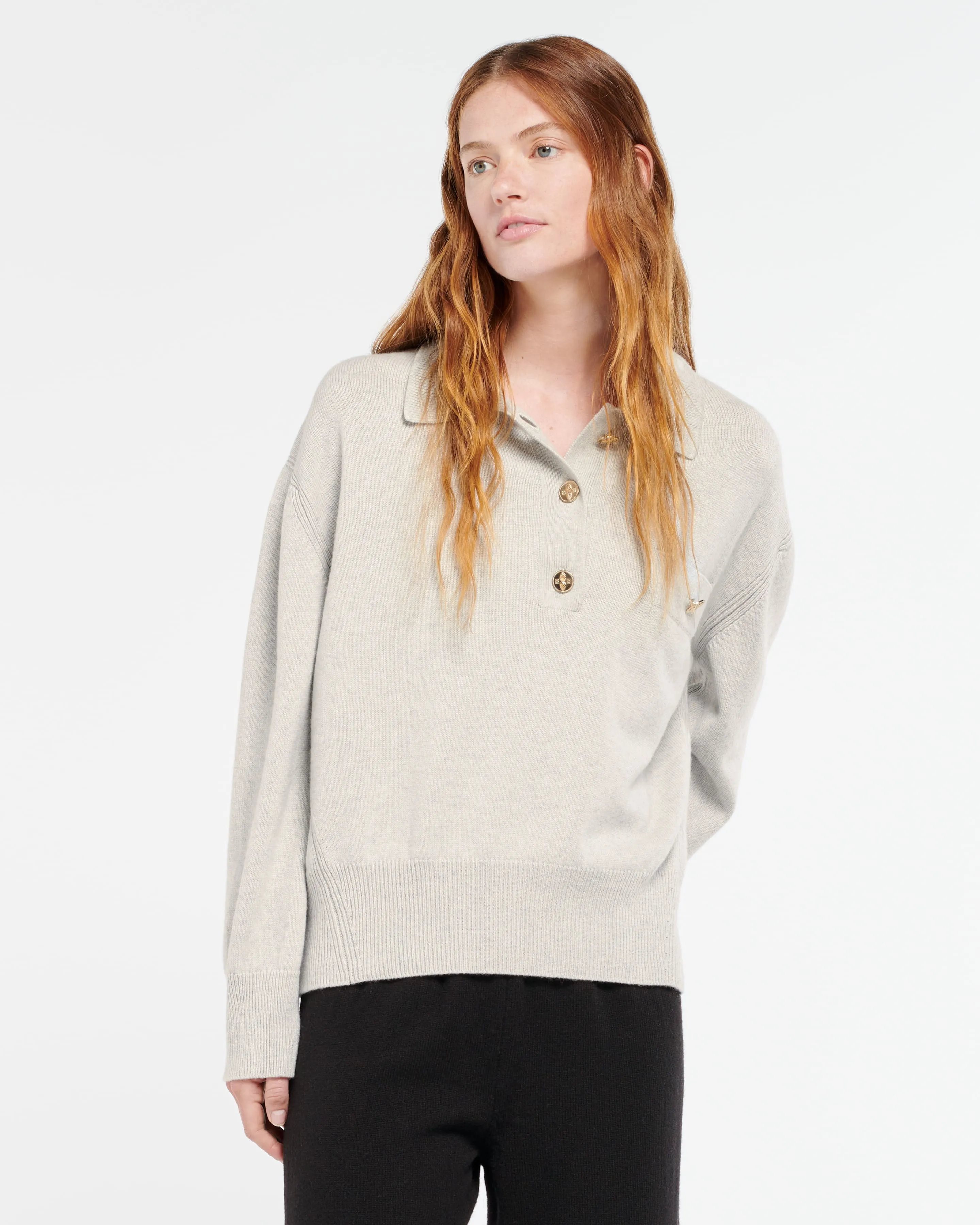 Pull à col polo en cachemire sold by Barrie product image thumbnail 3