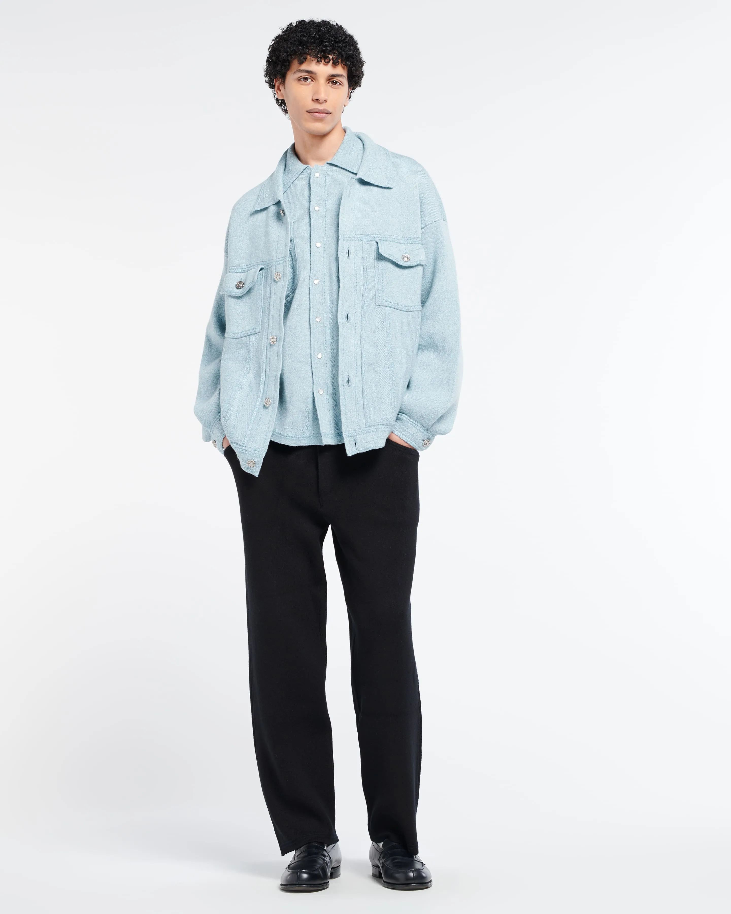 Veste Denim oversize en cachemire et coton sold by Barrie product image thumbnail 5