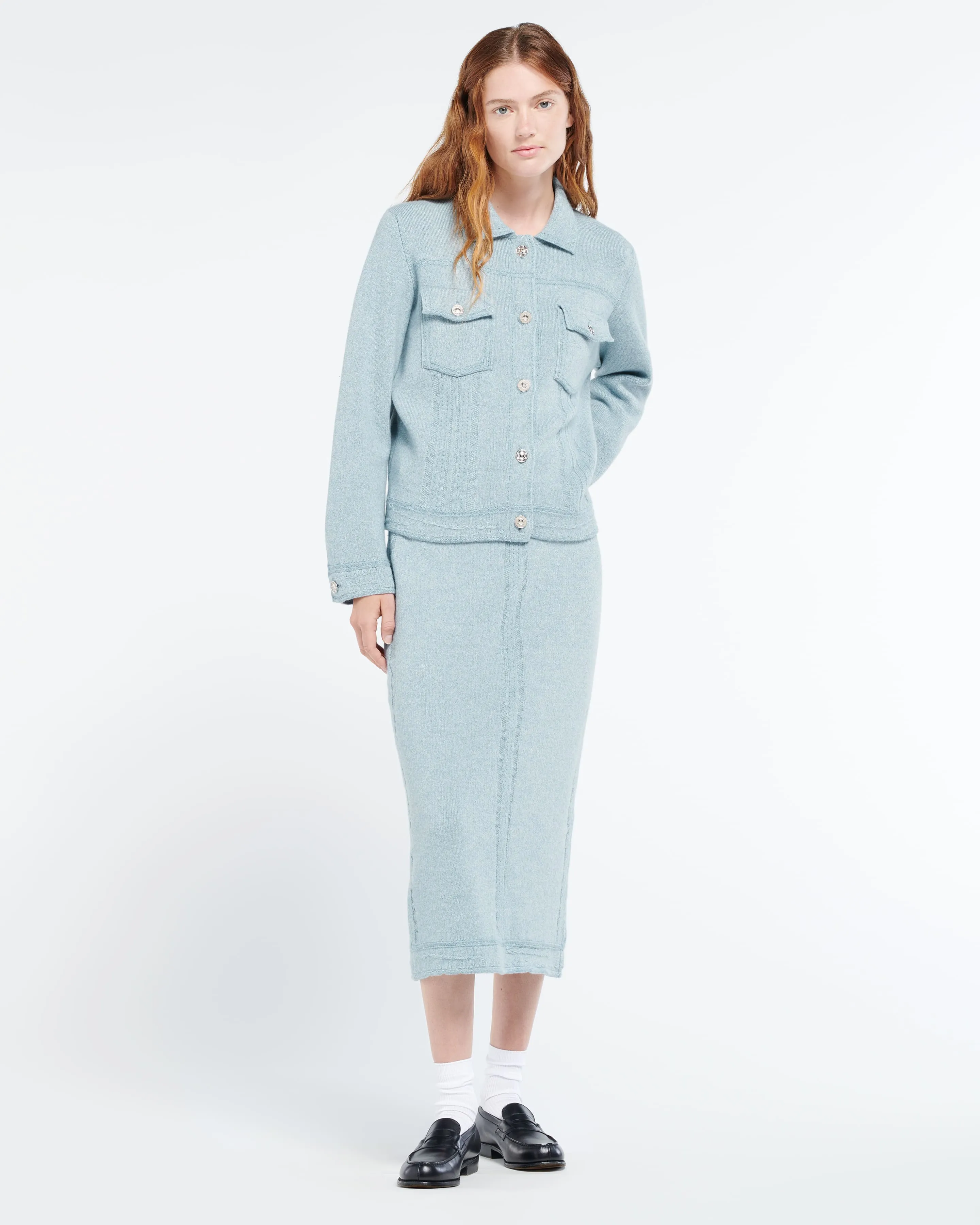 Veste Denim en cachemire et coton à coupe droite sold by Barrie product image thumbnail 5