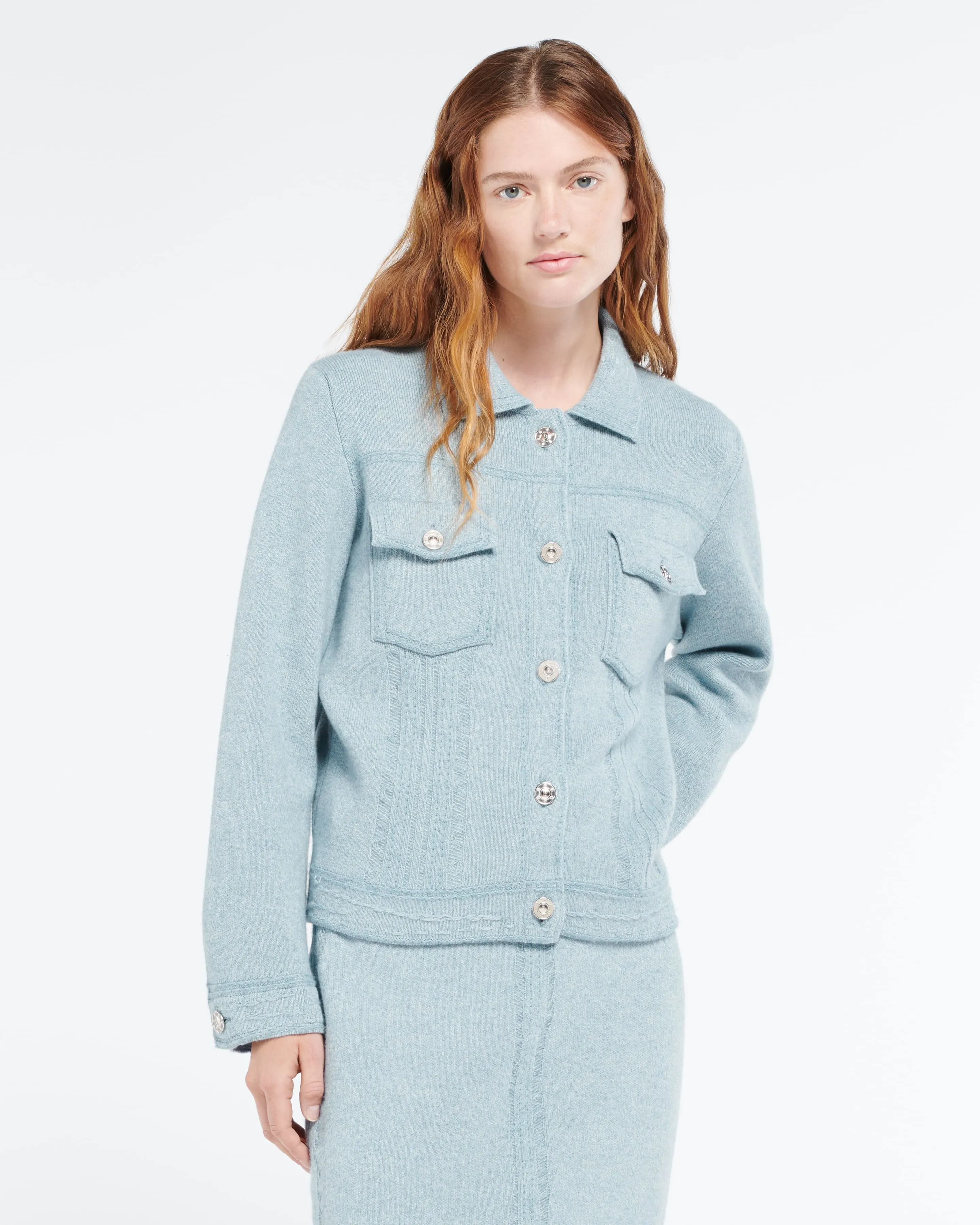 Veste Denim en cachemire et coton à coupe droite sold by Barrie product image thumbnail 3