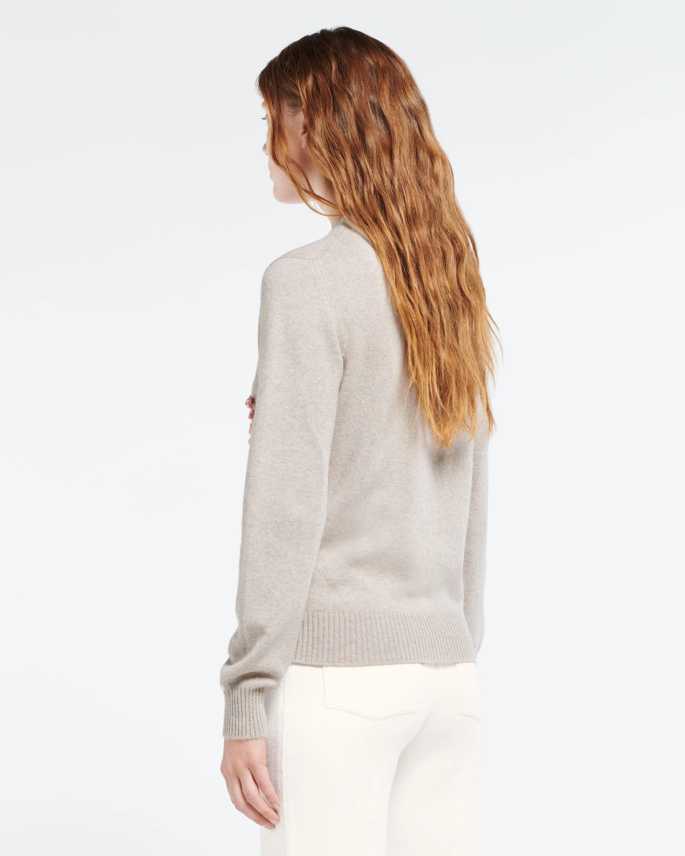 Pull col rond logo 3D en cachemire sold by Barrie product image thumbnail 4