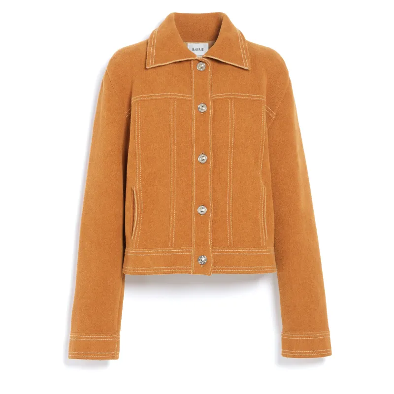 Veste effet suède en cachemire et coton made by Barrie