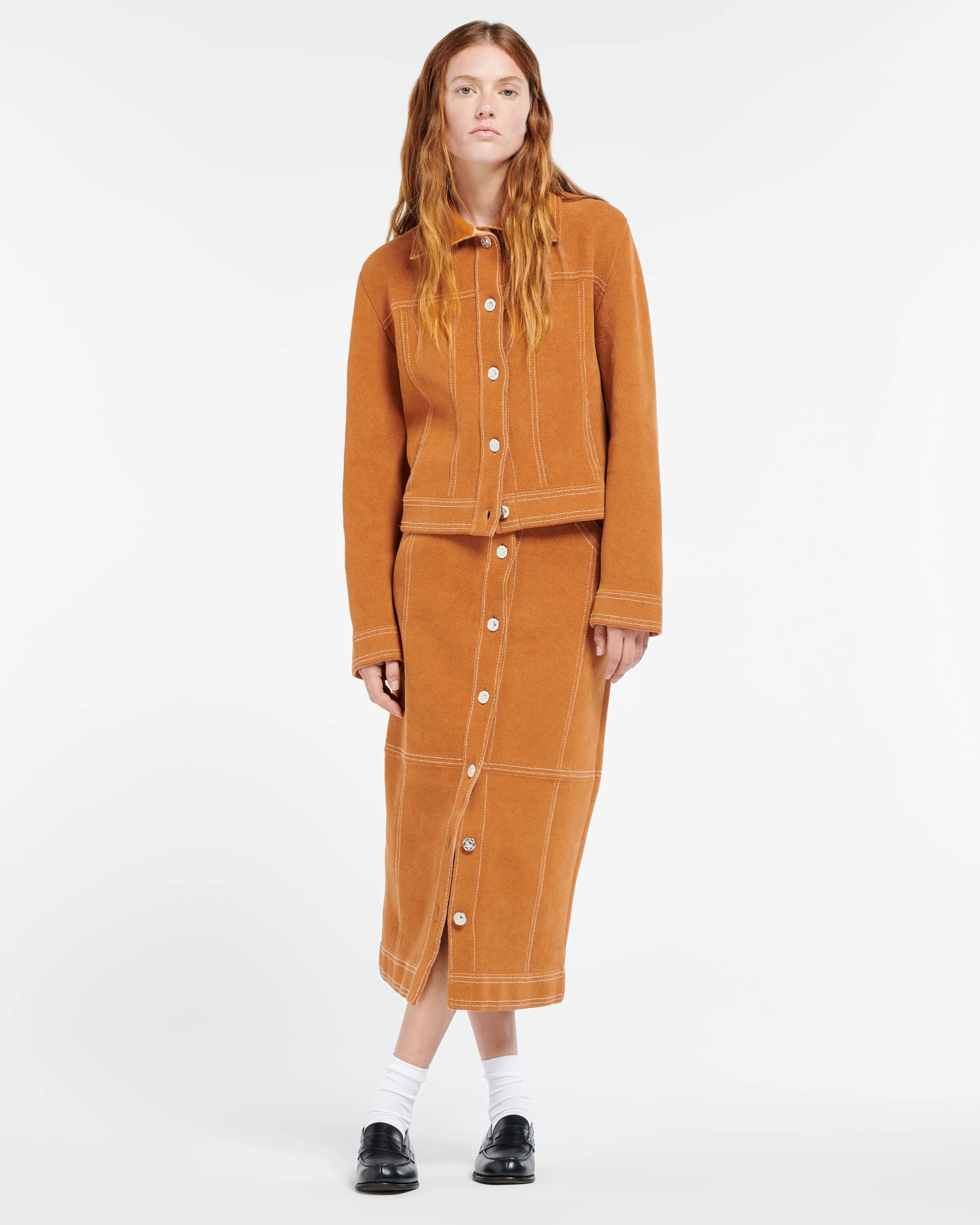 Veste effet suède en cachemire et coton sold by Barrie product image thumbnail 5