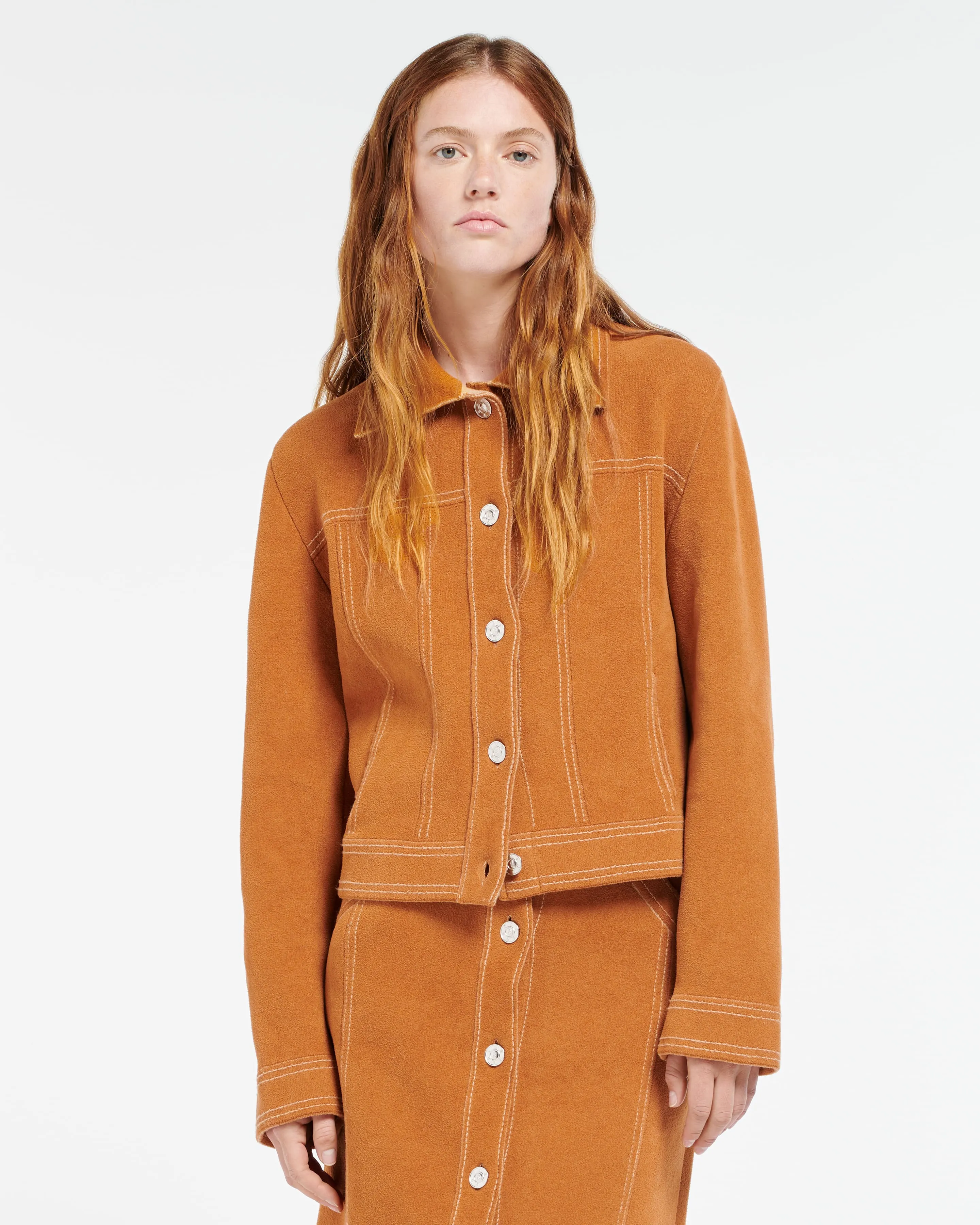 Veste effet suède en cachemire et coton sold by Barrie product image thumbnail 3