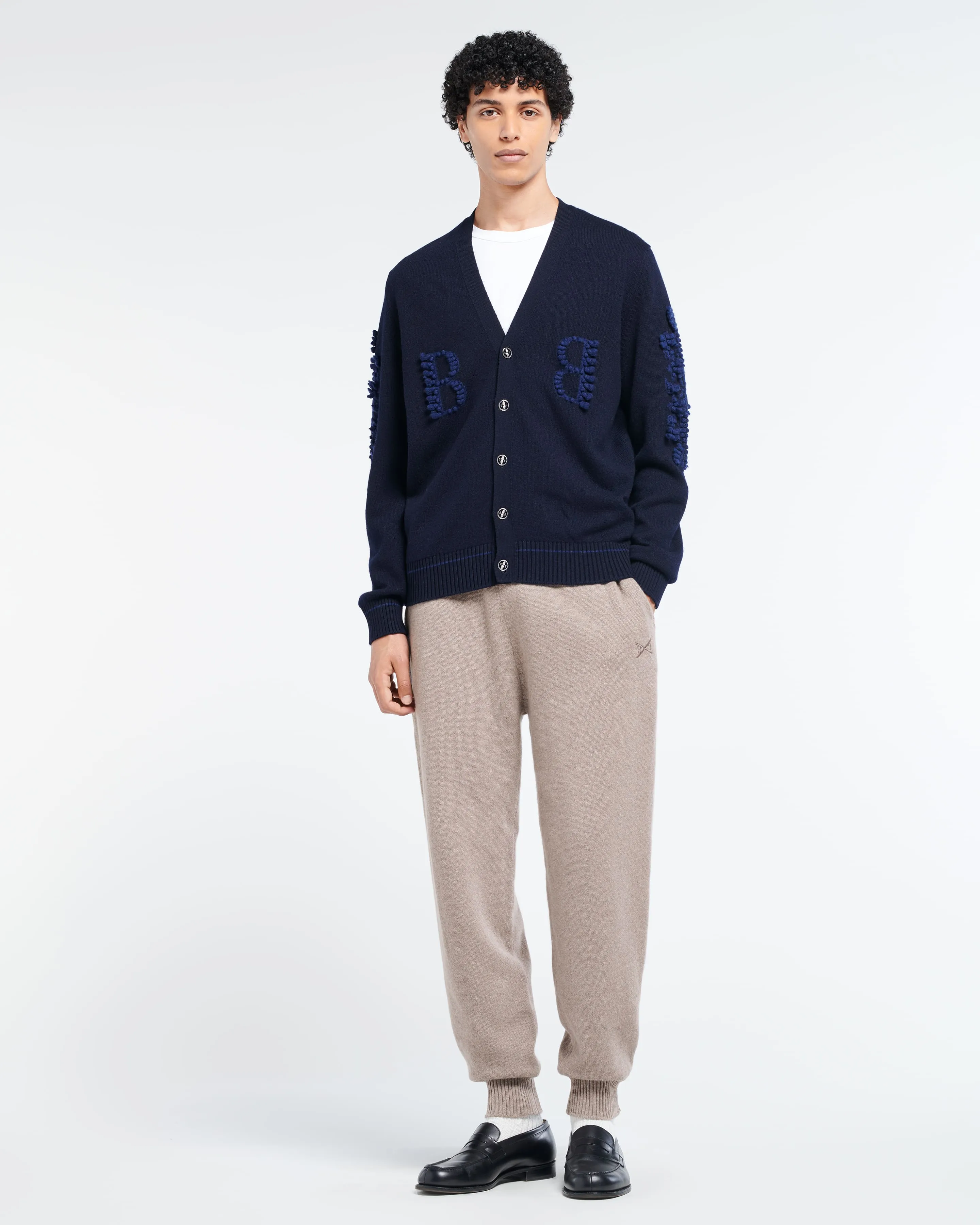 Cardigan col V logo B en cachemire sold by Barrie product image thumbnail 5