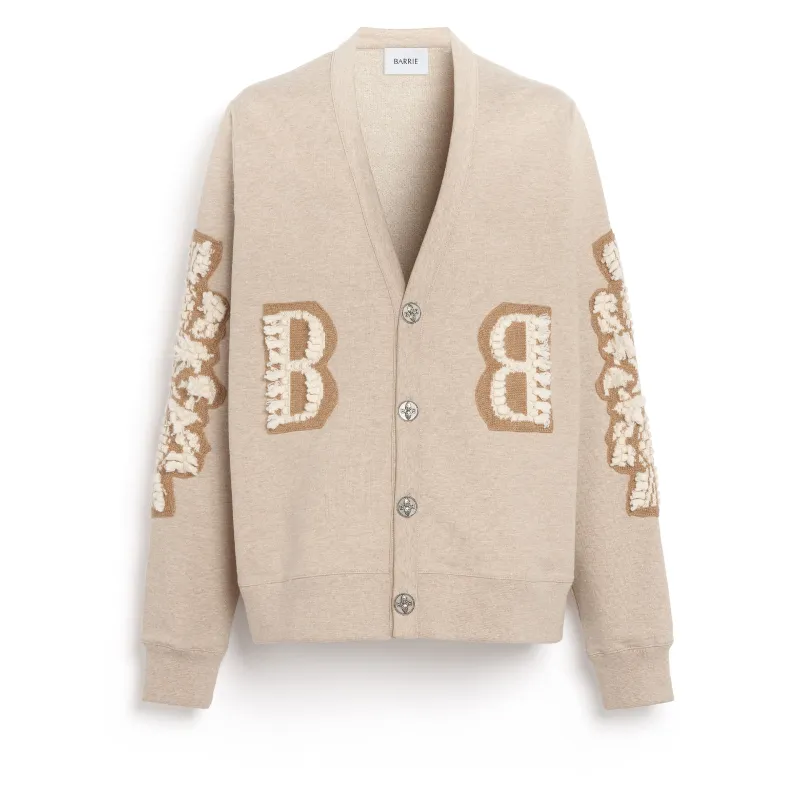 Cardigan en coton avec logo B en cachemire made by Barrie