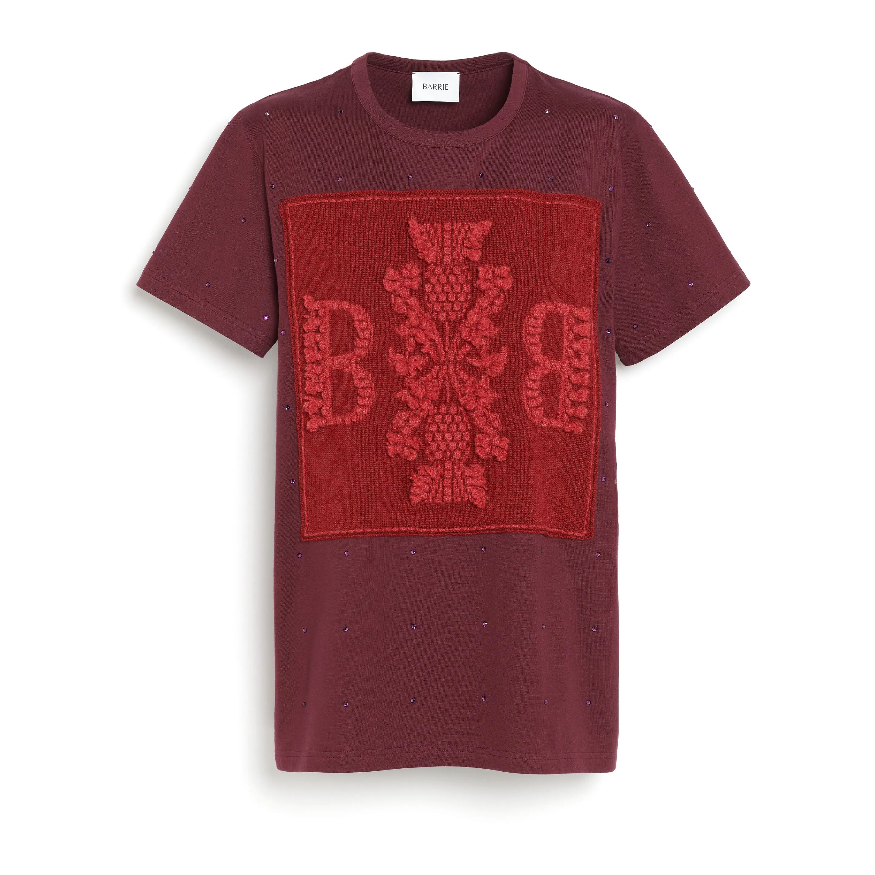 T-Shirt strassé avec patch logo B en cachemire sold by Barrie