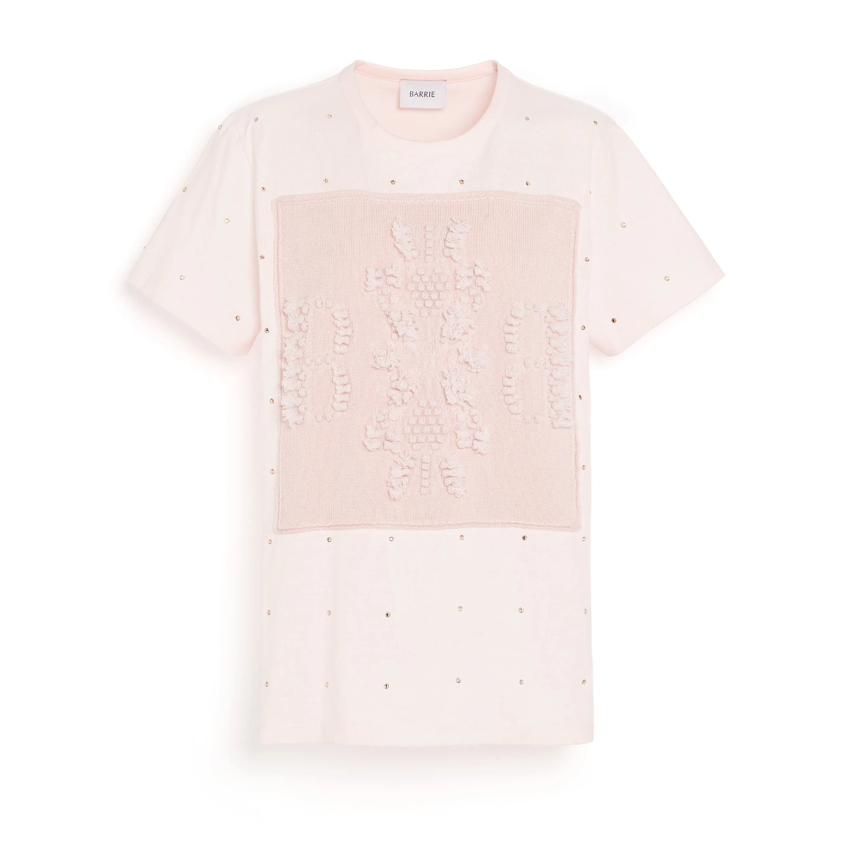 T-Shirt strassé avec patch logo B en cachemire sold by Barrie