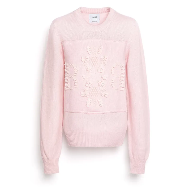 Pull col rond logo 3D en cachemire sold by Barrie