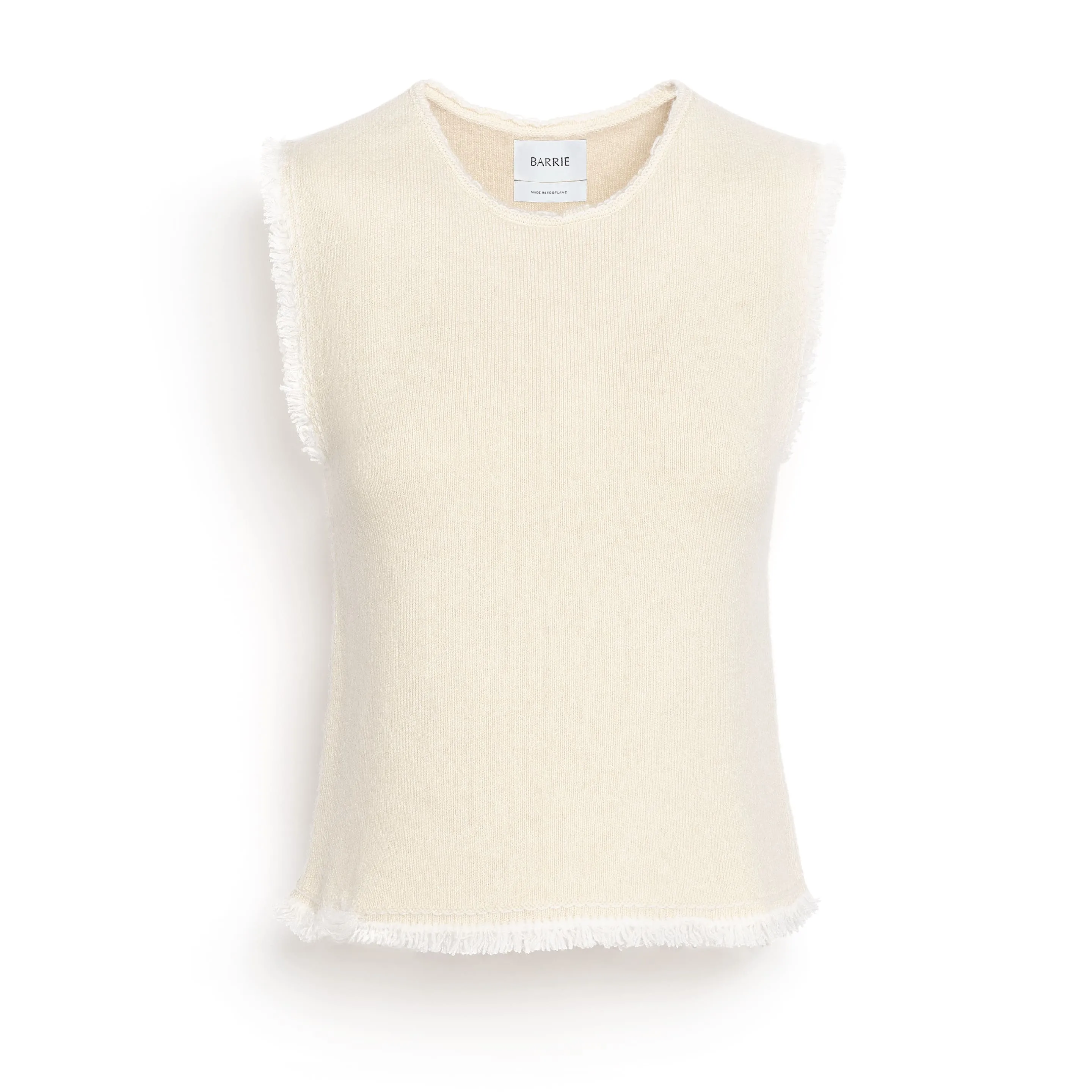 Haut sans manches Denim à franges sold by Barrie