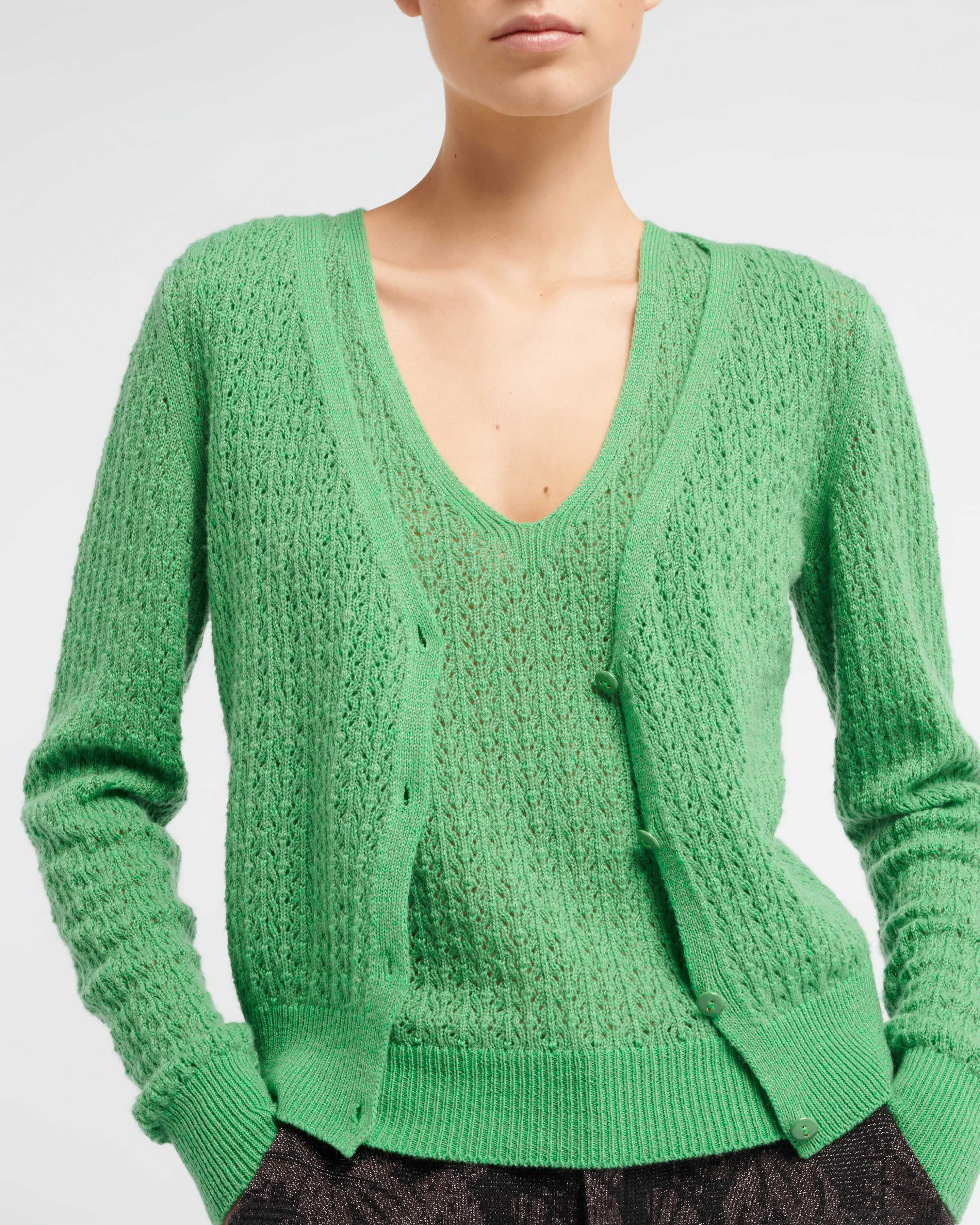 Cardigan en dentelle cachemire sold by Barrie product image thumbnail 2