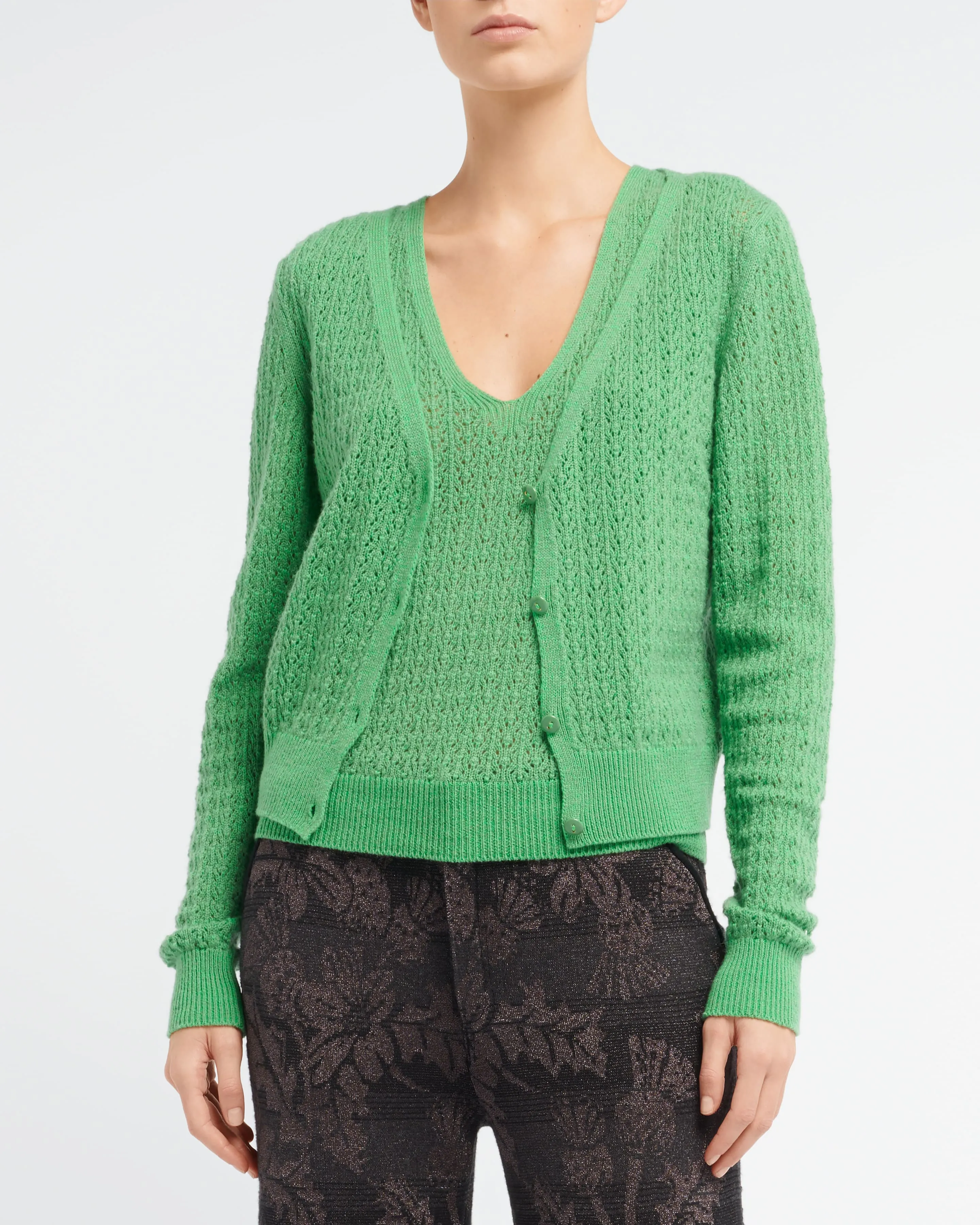 Cardigan en dentelle cachemire sold by Barrie product image thumbnail 3