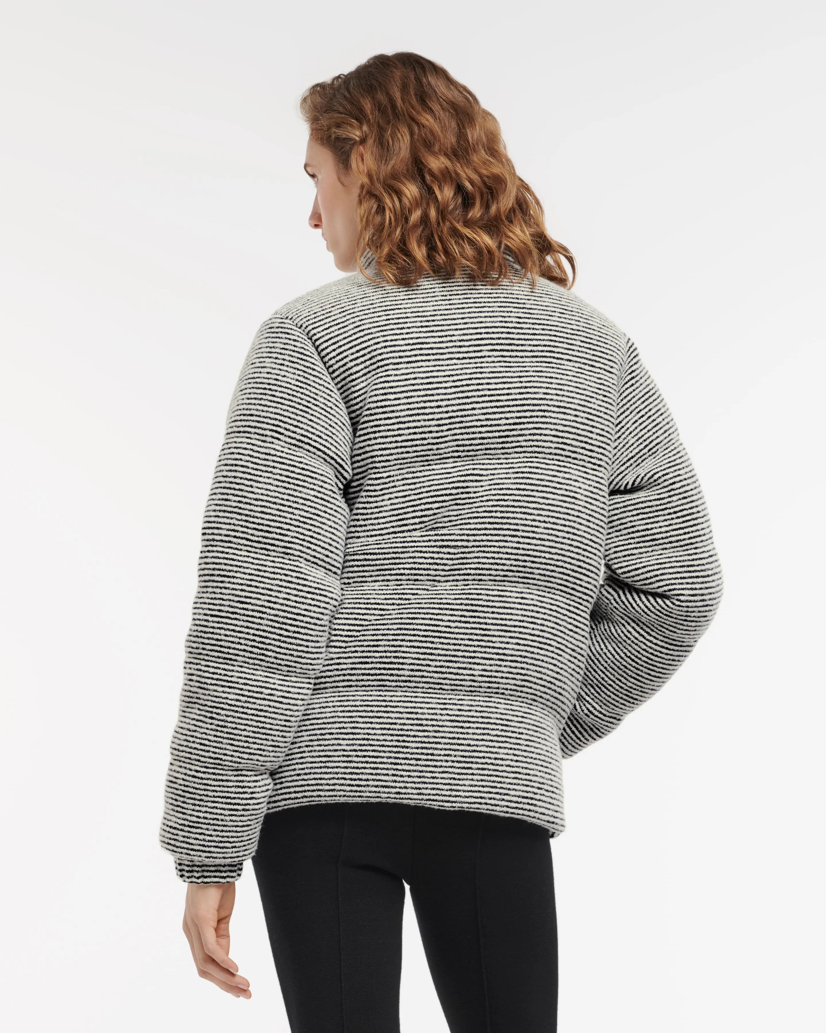 Doudoune à fines rayures en cachemire, laine et soie sold by Barrie product image thumbnail 4