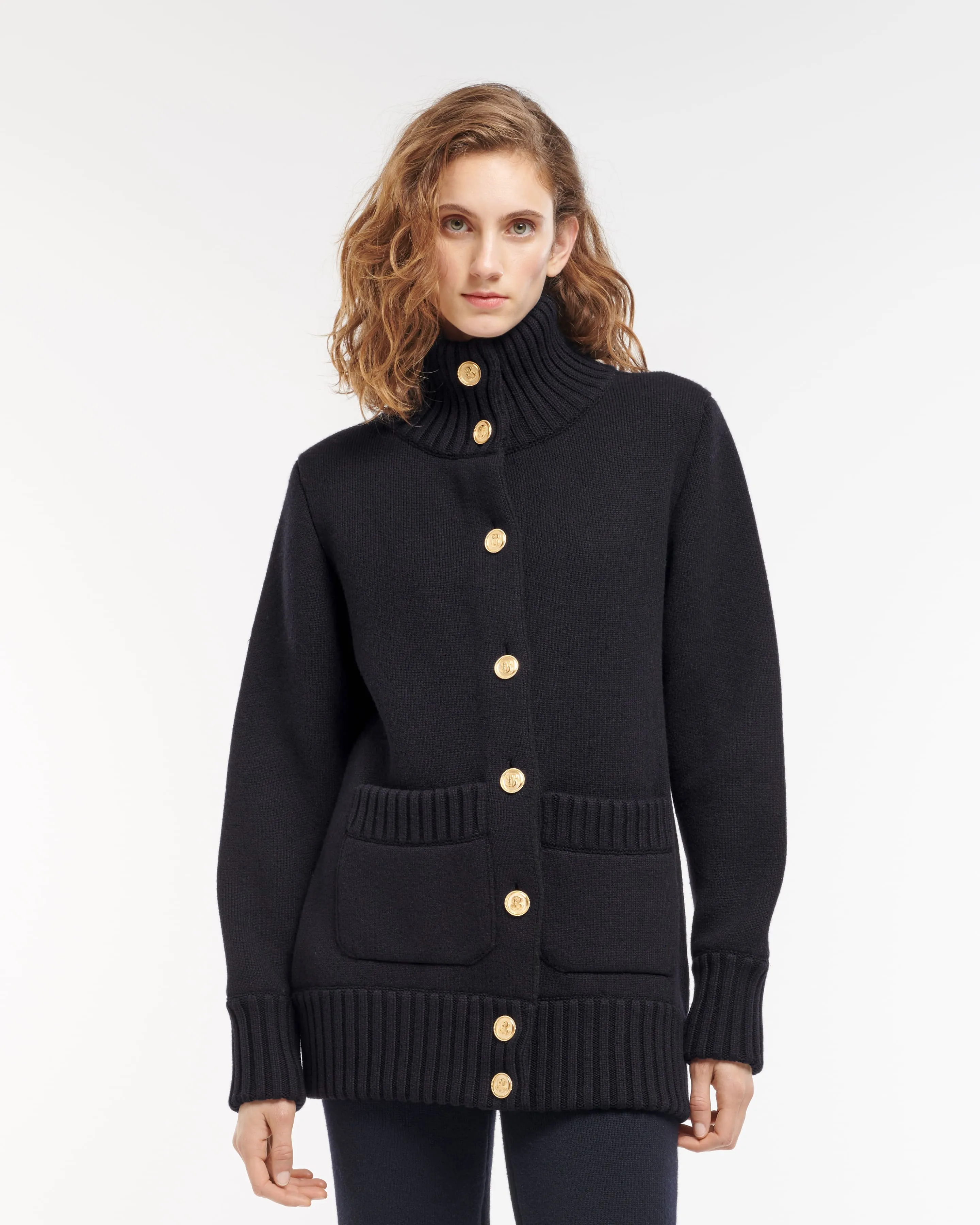 Veste chaude en cachemire, laine et soie sold by Barrie product image thumbnail 3