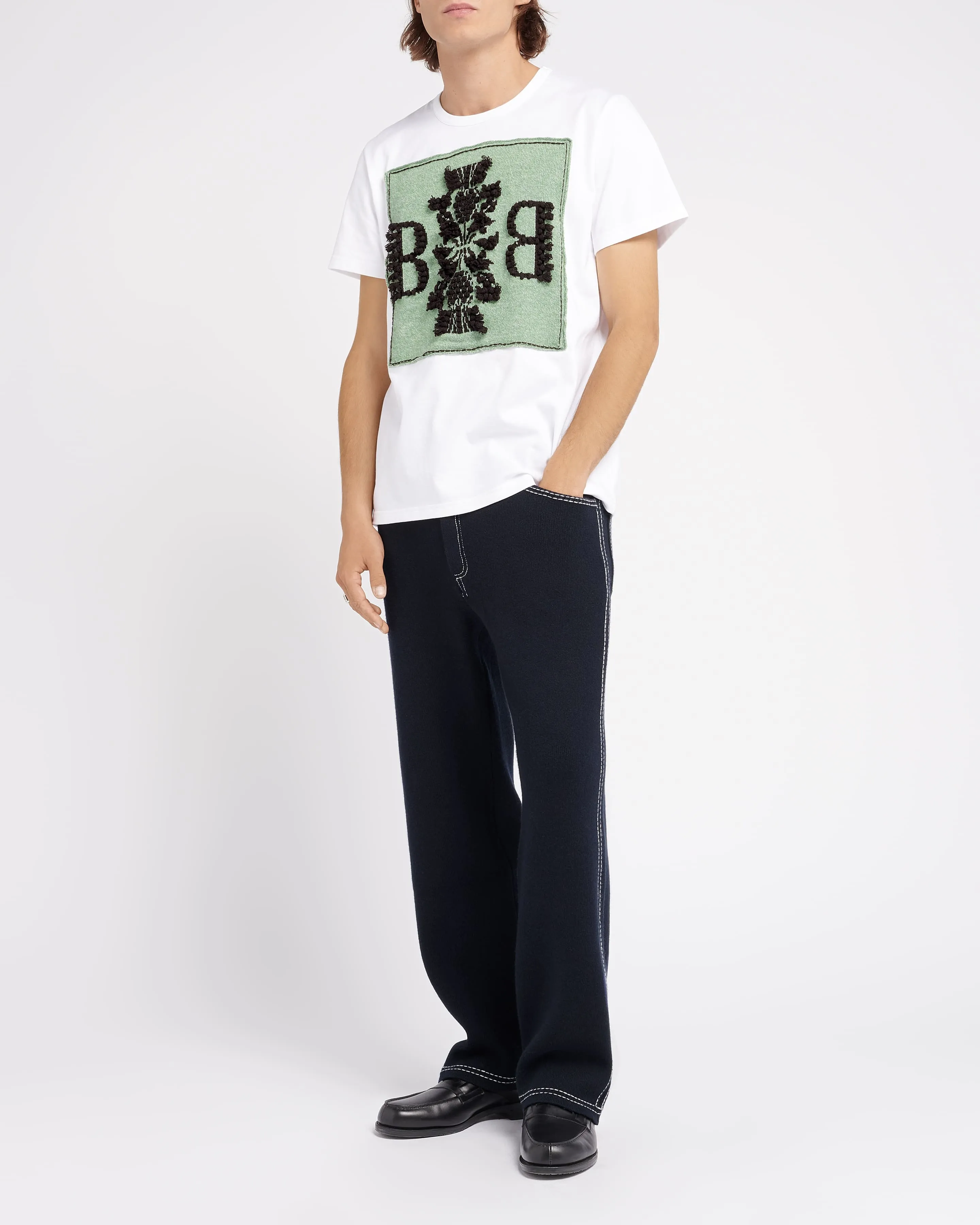 T-Shirt avec patch logo B en cachemire sold by Barrie product image thumbnail 3