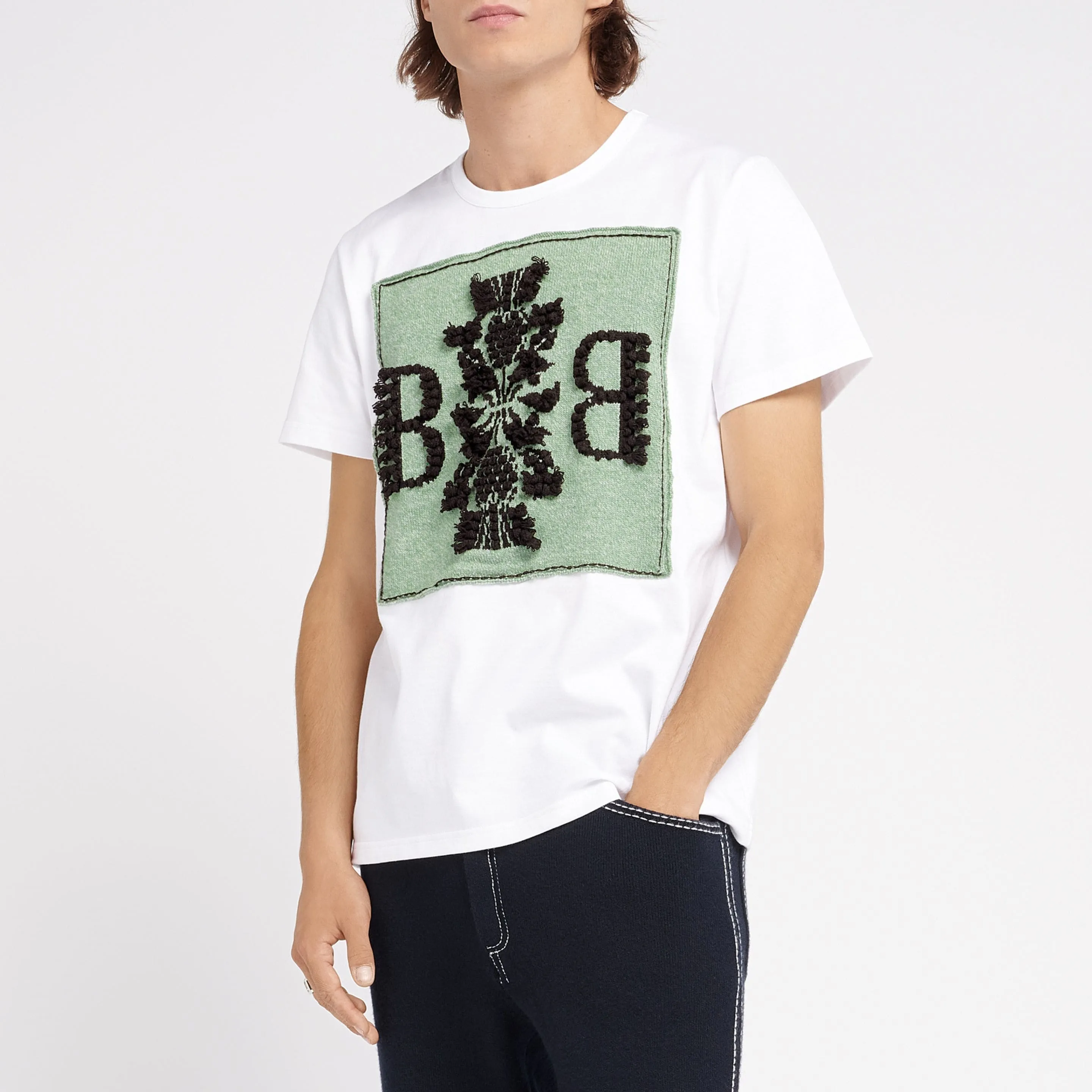 T-Shirt avec patch logo B en cachemire sold by Barrie product image thumbnail 2