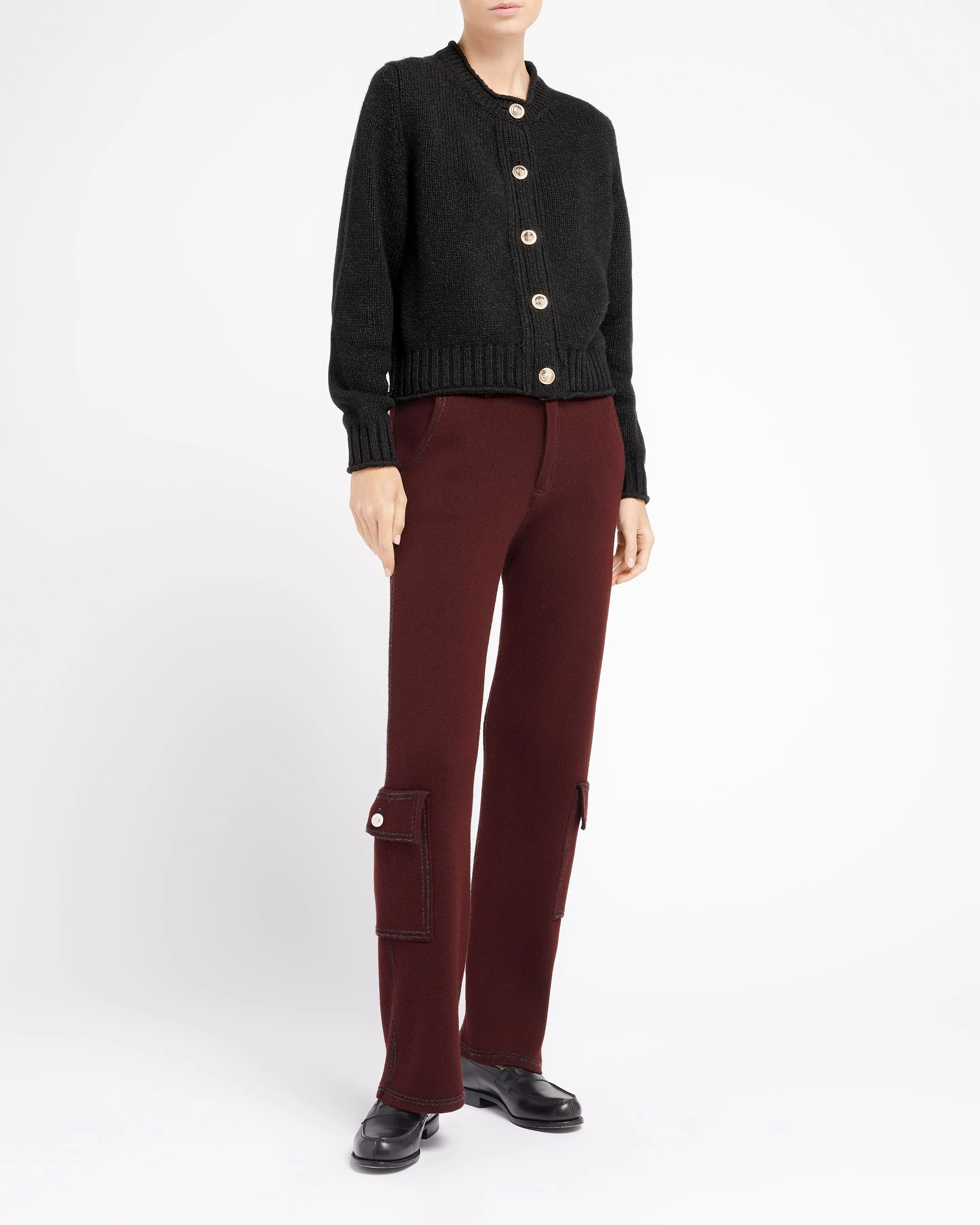 Cardigan épais en cachemire à boutons dorés sold by Barrie product image thumbnail 5