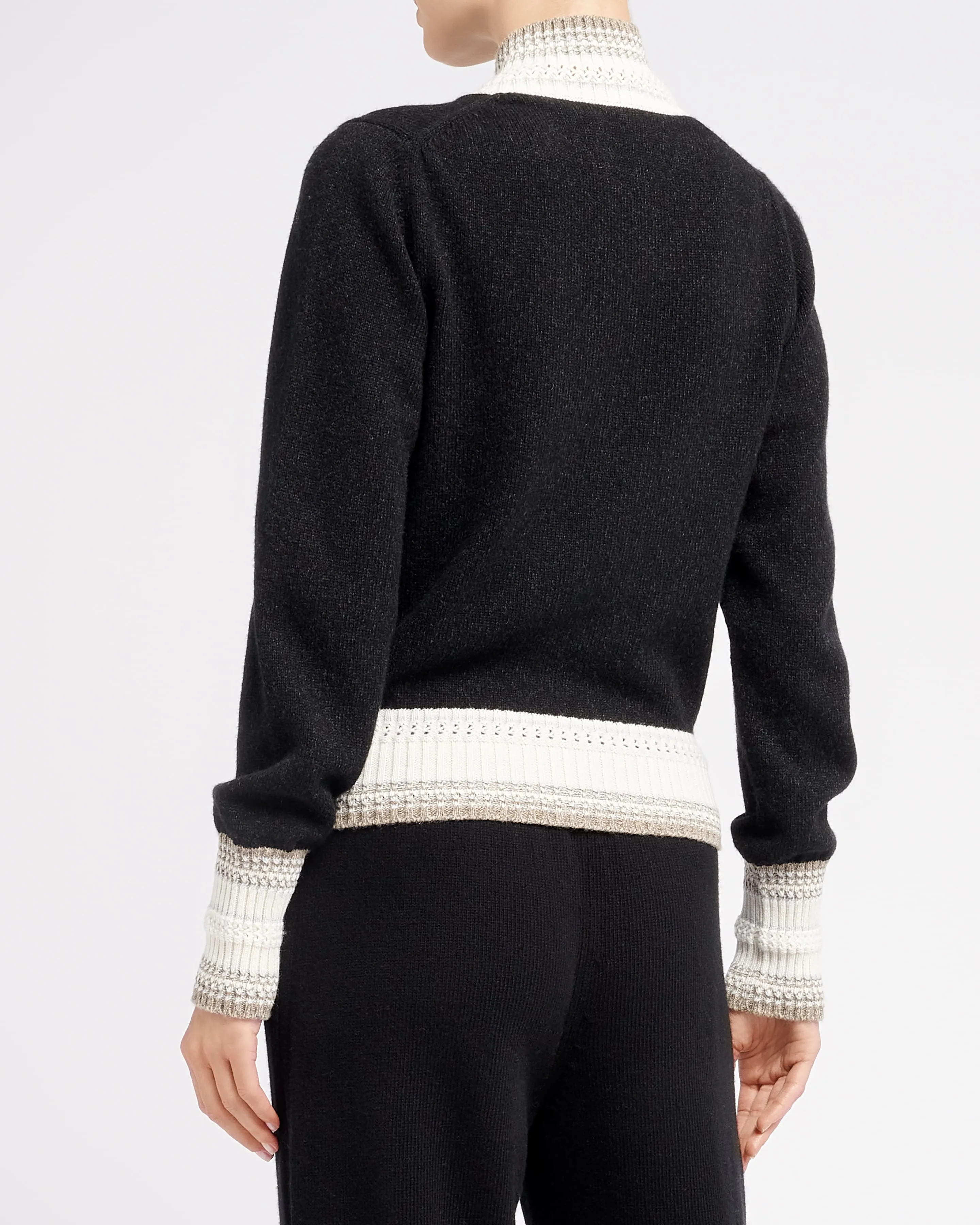 Cardigan zippé en cachemire chiné sold by Barrie product image thumbnail 4