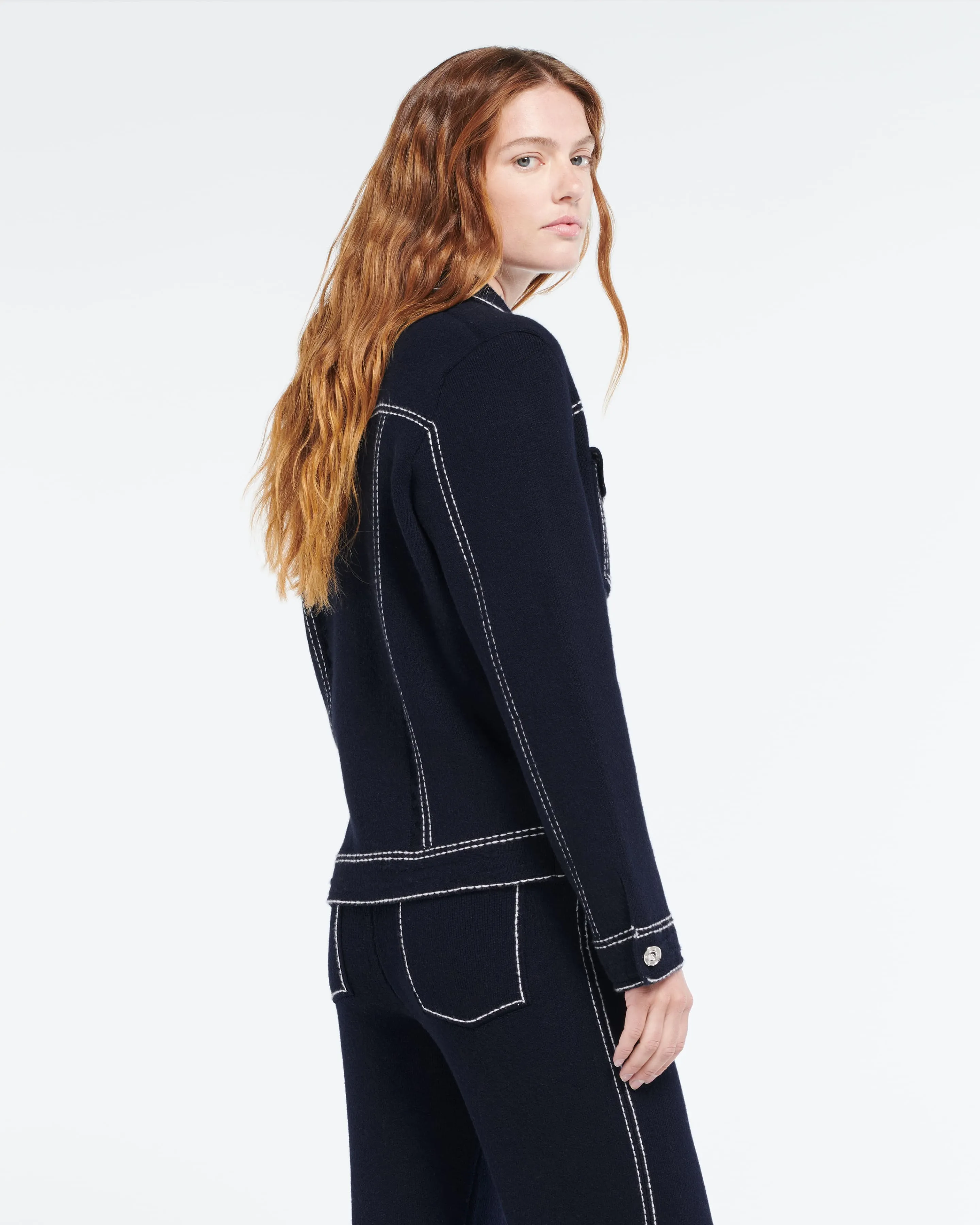 Veste Denim en cachemire et coton à coupe droite sold by Barrie product image thumbnail 4