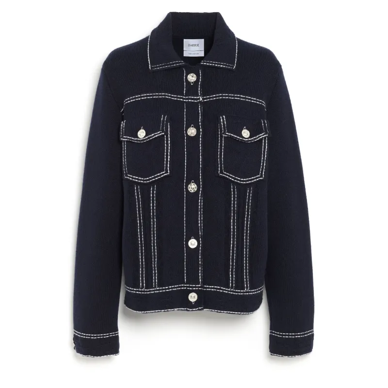 Veste Denim en cachemire et coton à coupe droite made by Barrie