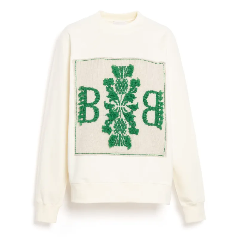 Sweat en coton avec patch logo B en cachemire sold by Barrie