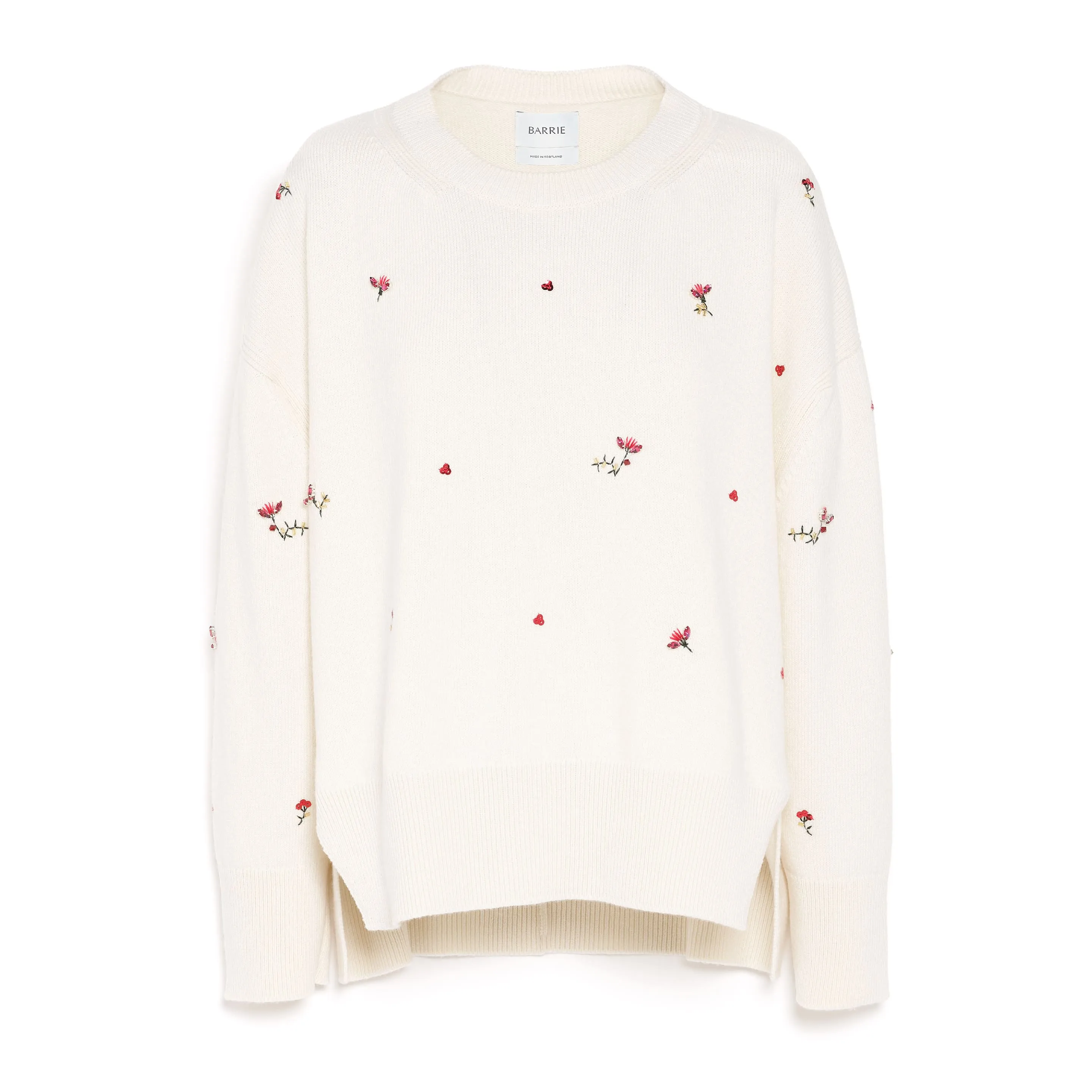 Pull iconique oversize en cachemire à broderies fleuries sold by Barrie