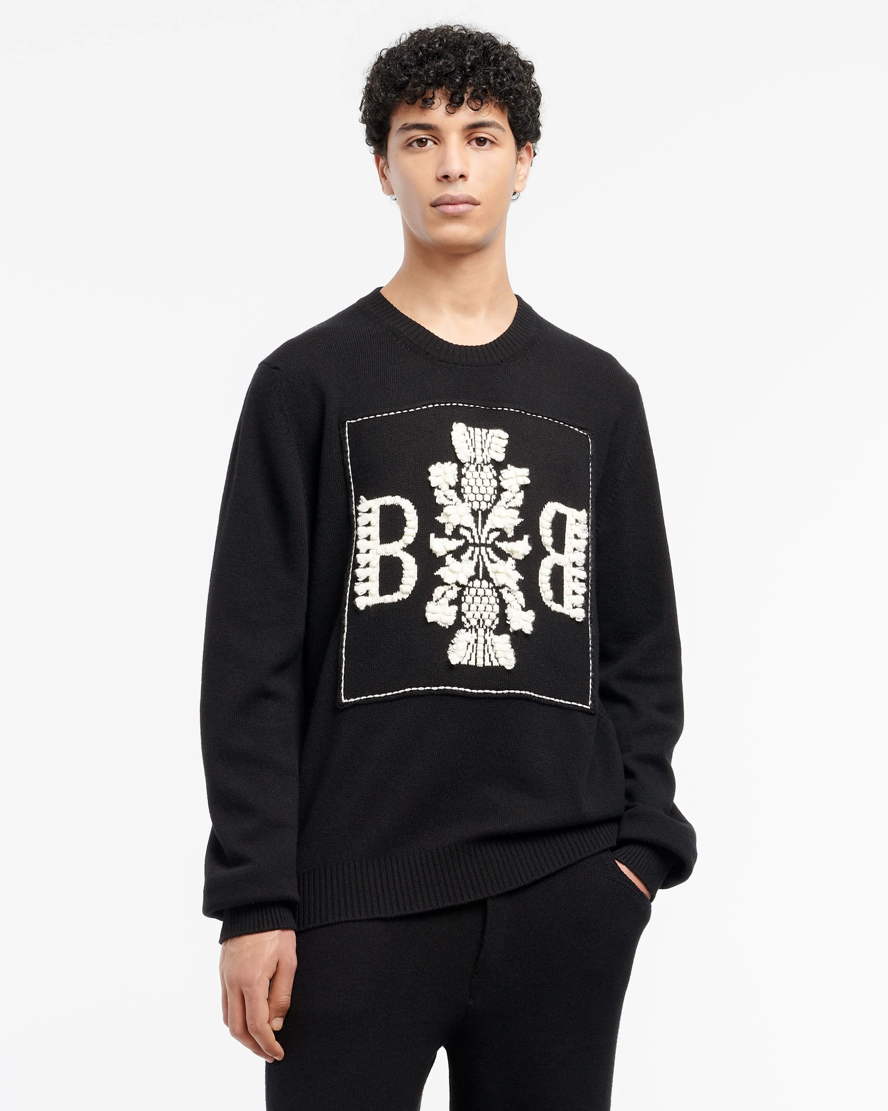 Sweat en coton avec patch logo B en cachemire sold by Barrie product image thumbnail 3