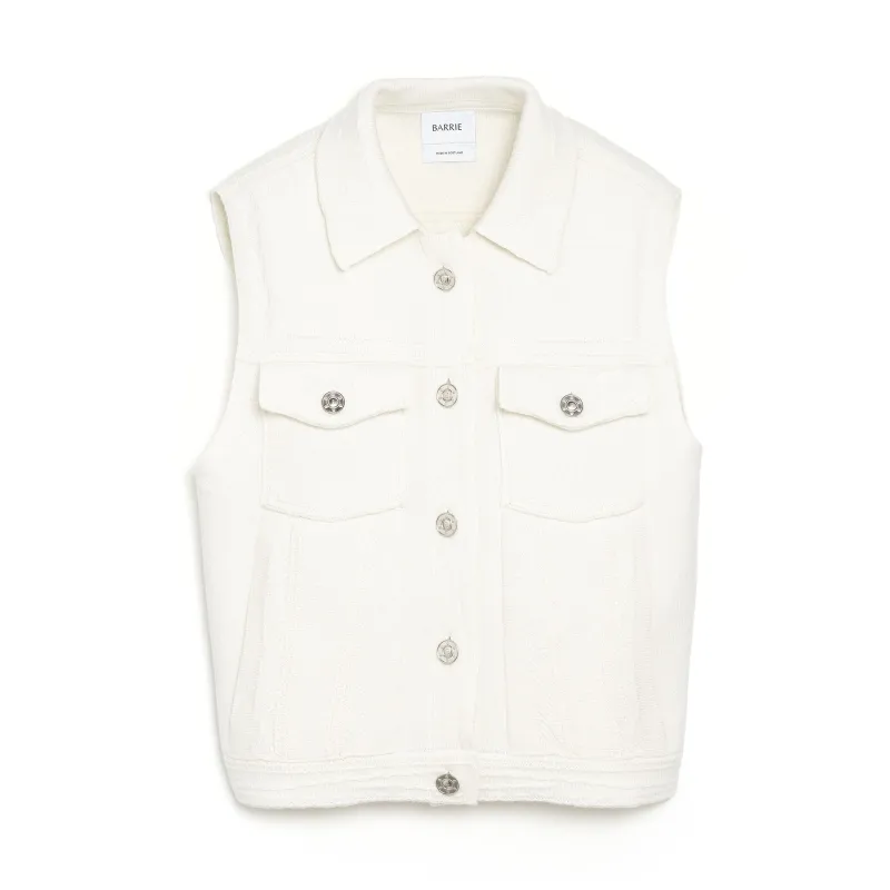 Veste Denim oversize sans manches en cachemire et coton sold by Barrie