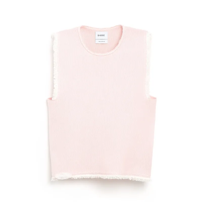 Haut sans manches Denim à franges made by Barrie