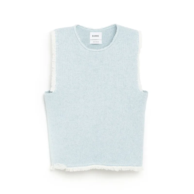 Haut sans manches Denim à franges sold by Barrie