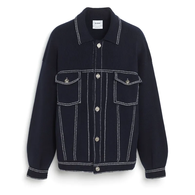 Veste Denim oversize en cachemire et coton made by Barrie
