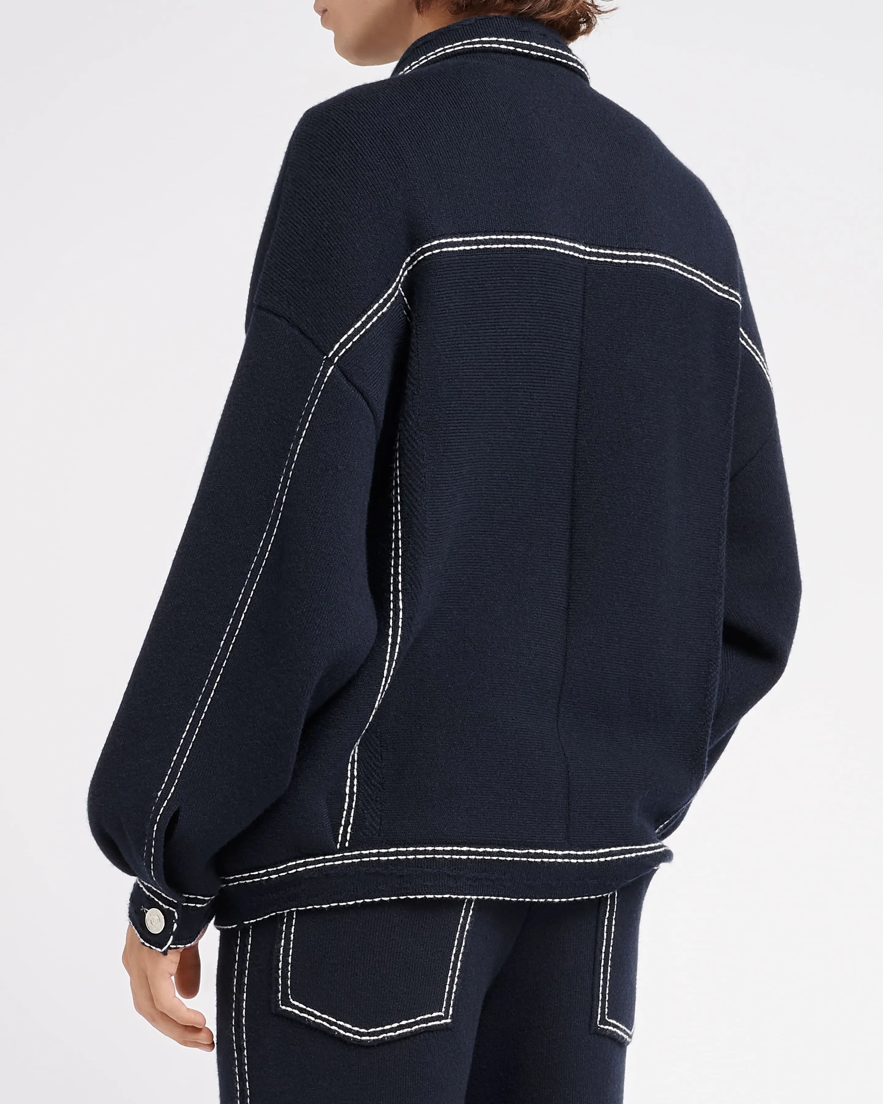 Veste Denim oversize en cachemire et coton sold by Barrie product image thumbnail 4