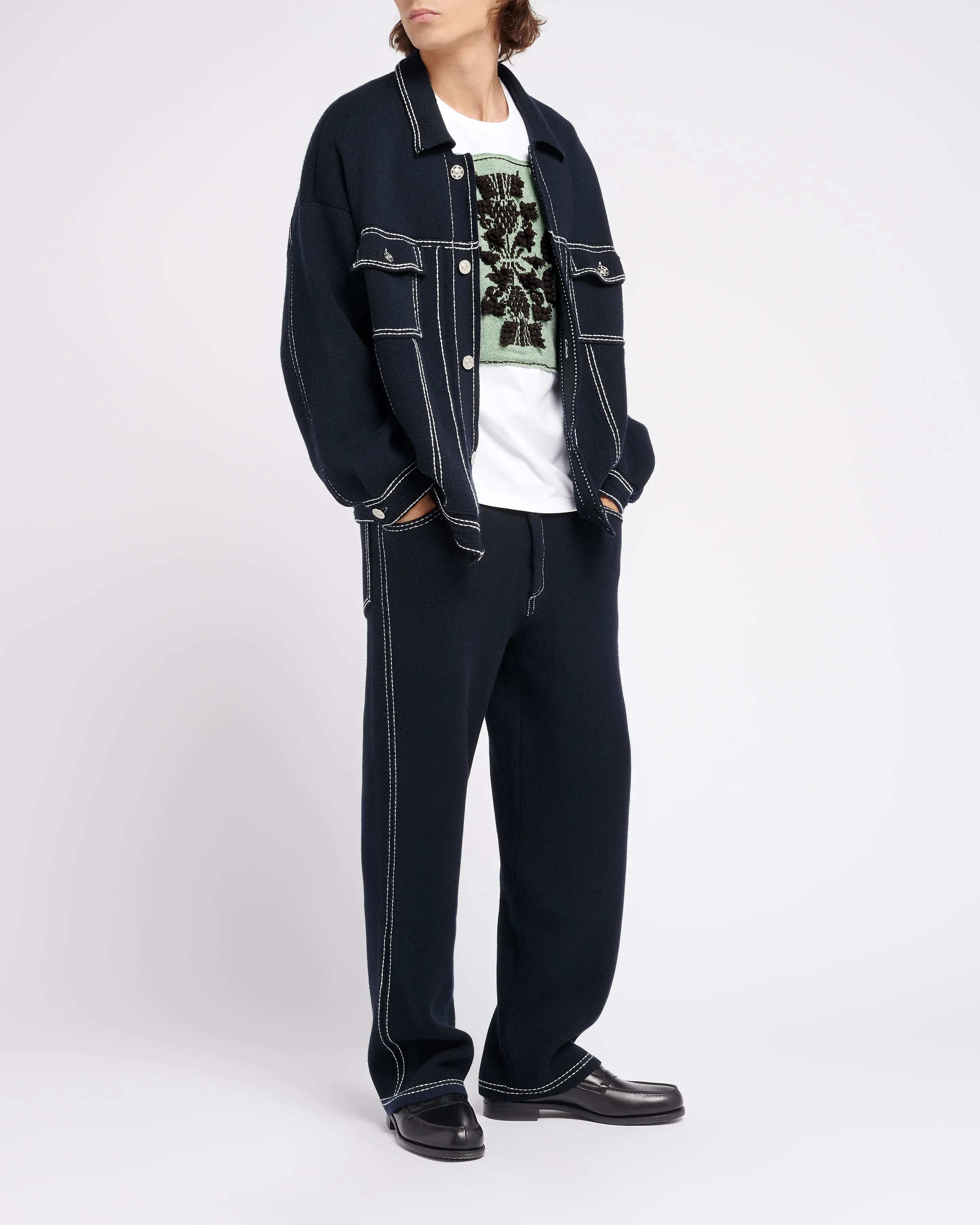 Veste Denim oversize en cachemire et coton sold by Barrie product image thumbnail 5