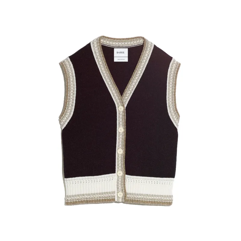 Gilet chiné sans manches en cachemire made by Barrie