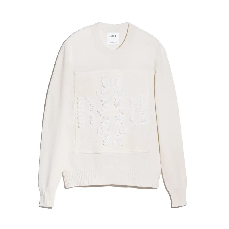 Pull col rond logo 3D en cachemire sold by Barrie