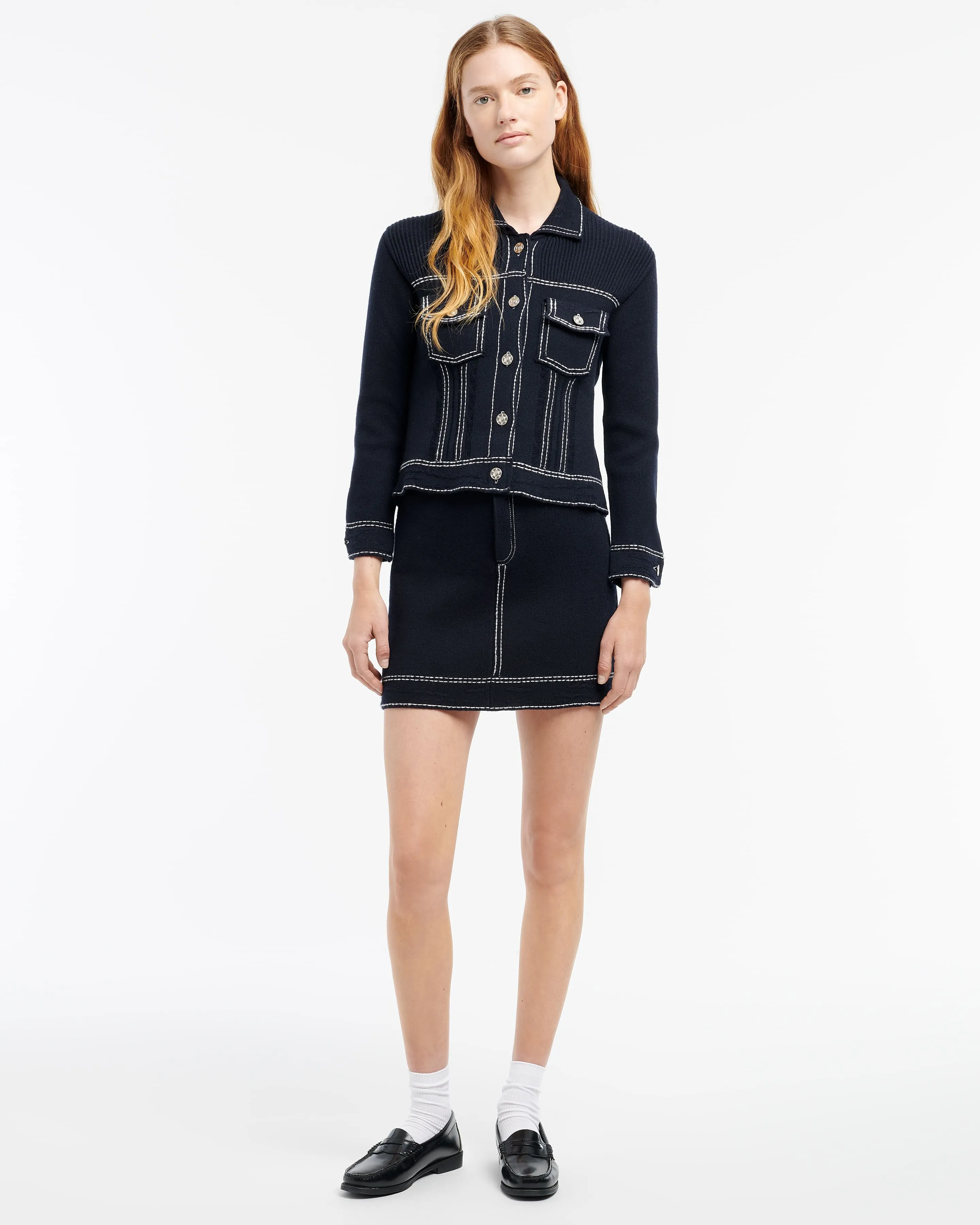 Veste Denim ajustée en cachemire et coton sold by Barrie product image thumbnail 5