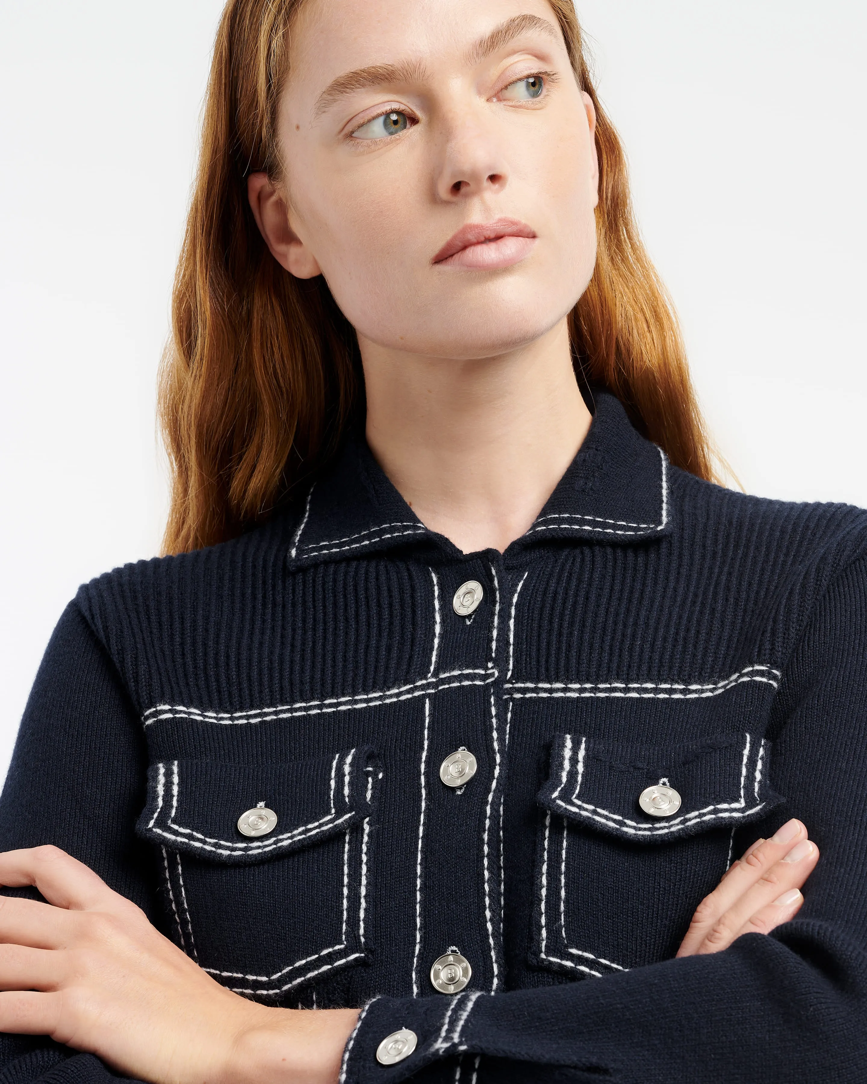 Veste Denim ajustée en cachemire et coton sold by Barrie product image thumbnail 2