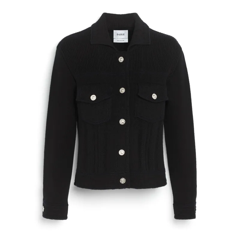 Veste Denim ajustée en cachemire et coton made by Barrie