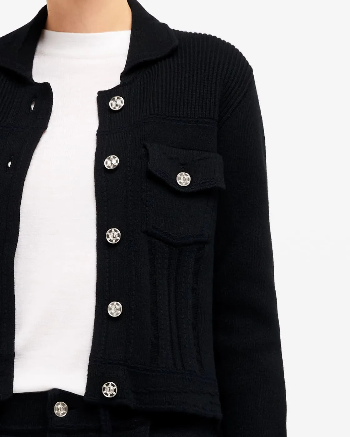 Veste Denim ajustée en cachemire et coton sold by Barrie product image thumbnail 2