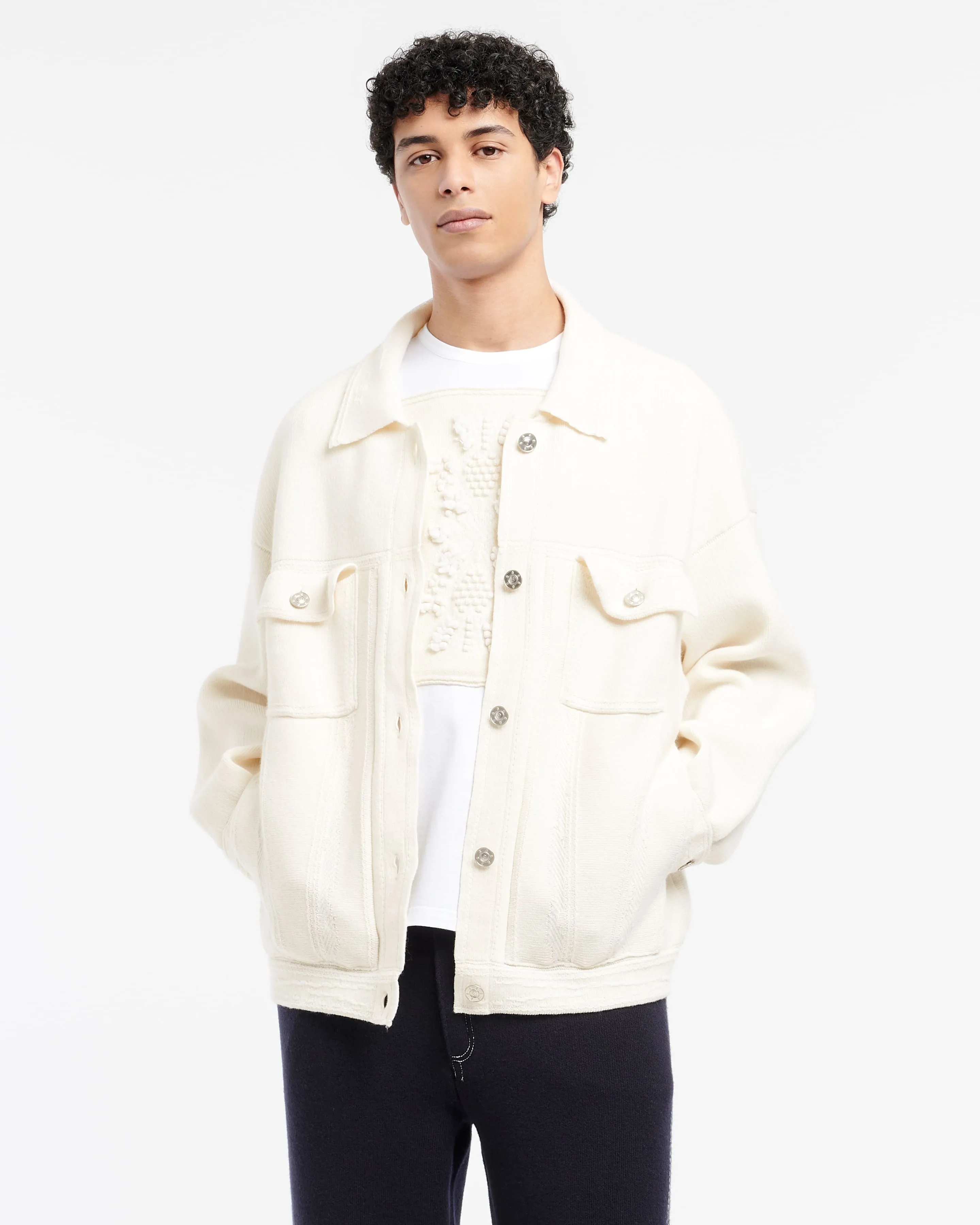 Veste Denim oversize en cachemire et coton sold by Barrie product image thumbnail 3